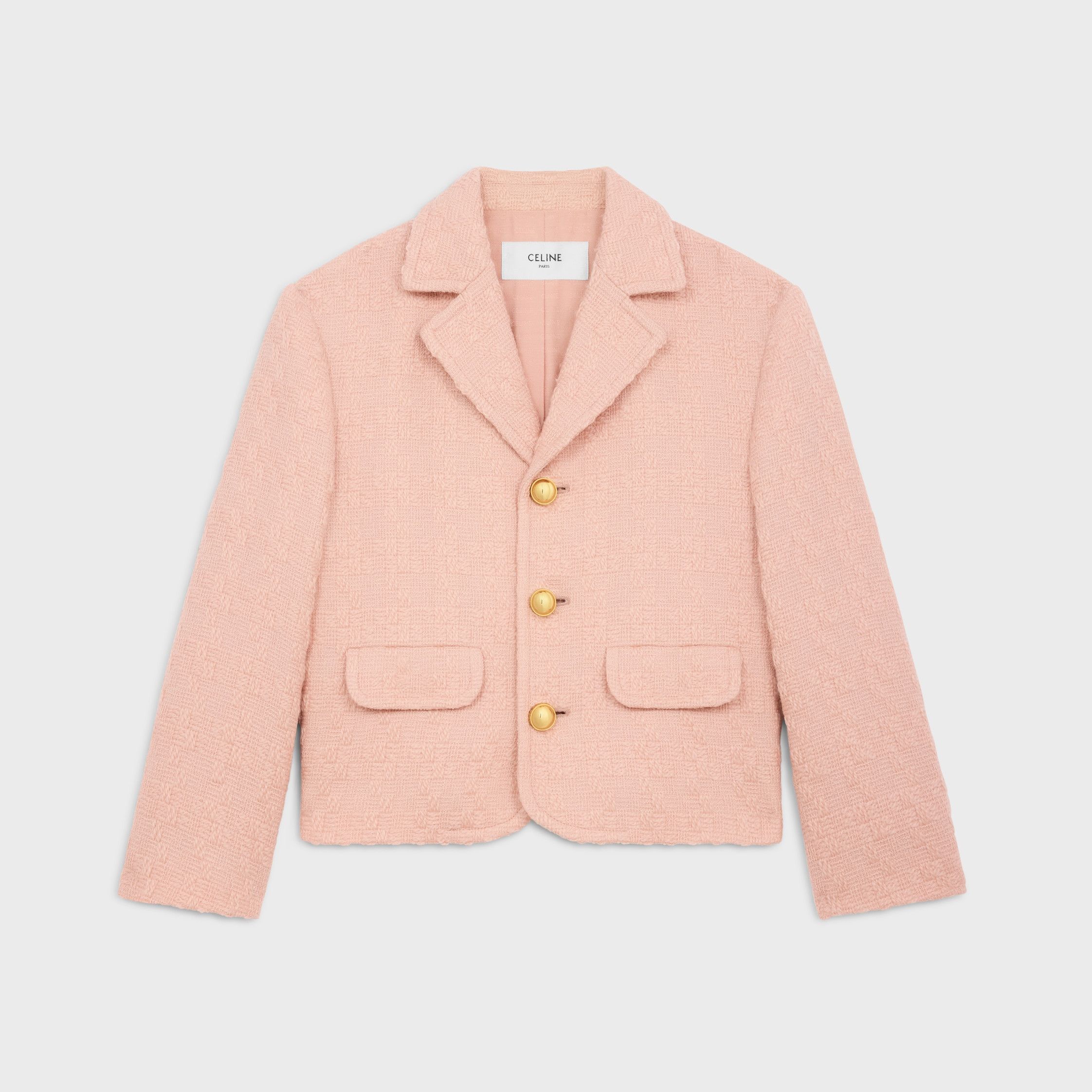 Celine garance jacket in wool natte pink Size L / US 10 / IT 46 - 1 Thumbnail