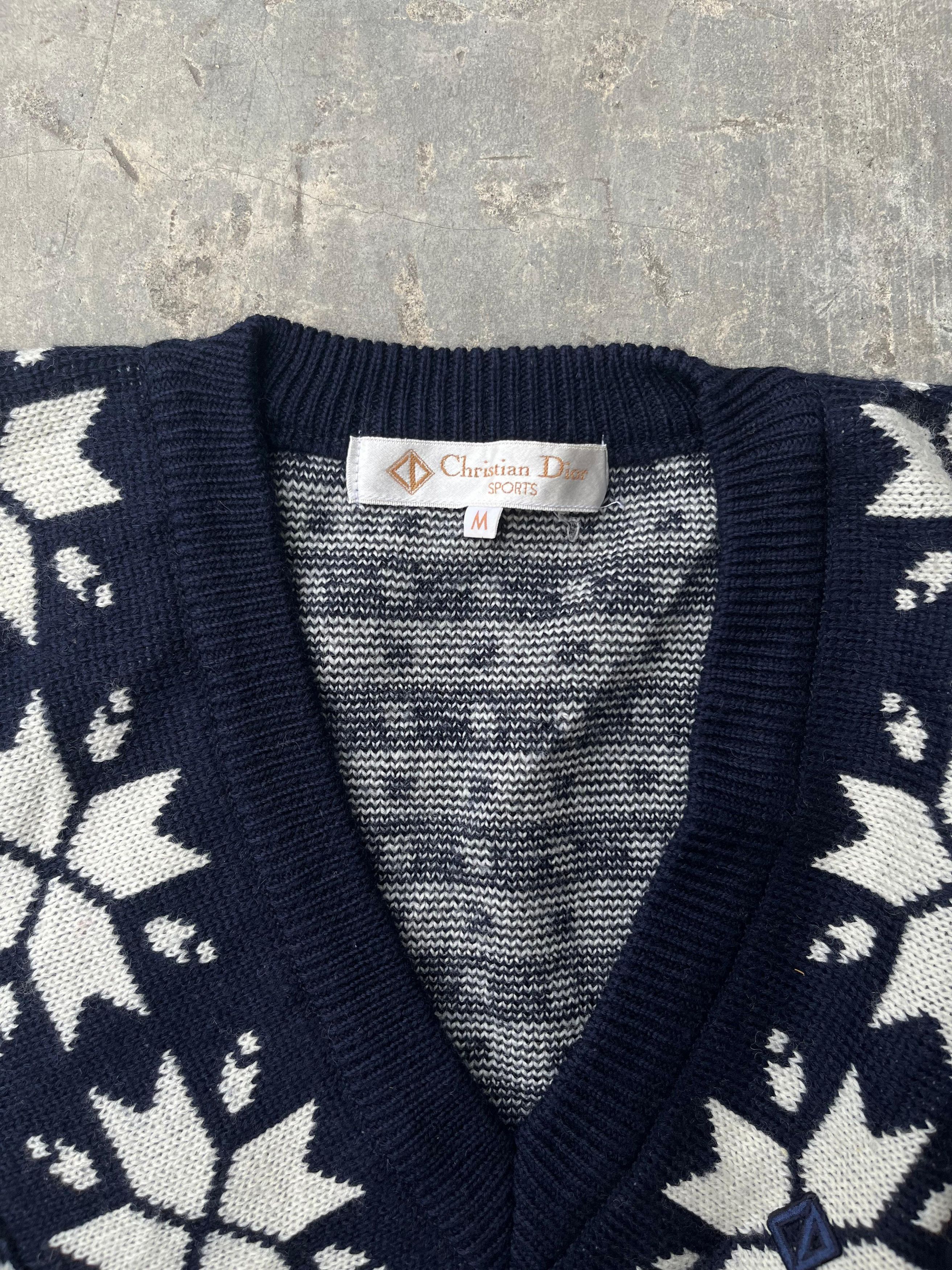Christian Dior Monsieur × Vintage Vintage Christian Dior Sports Vneck Cardigan Size M / US 6-8 / IT 42-44 - 4 Thumbnail