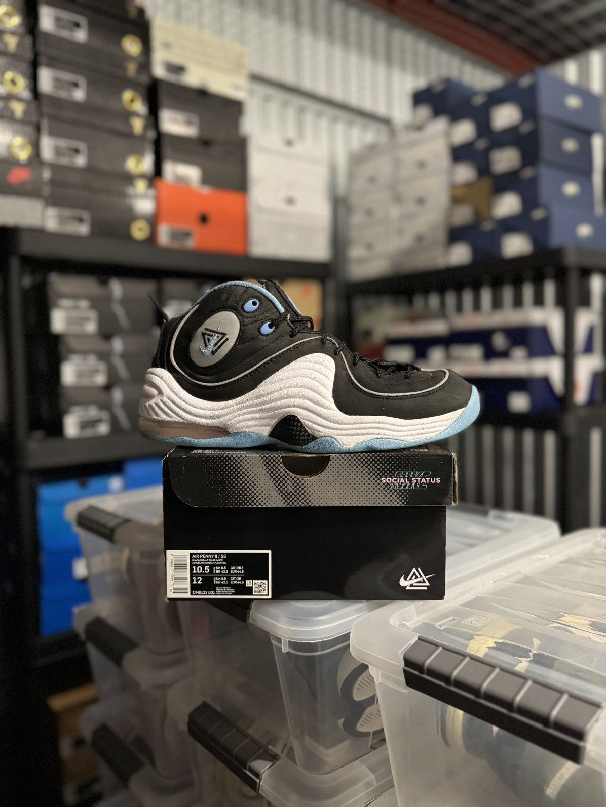 Nike × Social Status Nike Air Penny 2 Social Status Playground Black Size 10.5 Size US 10.5 / EU 43-44 - 1 Thumbnail