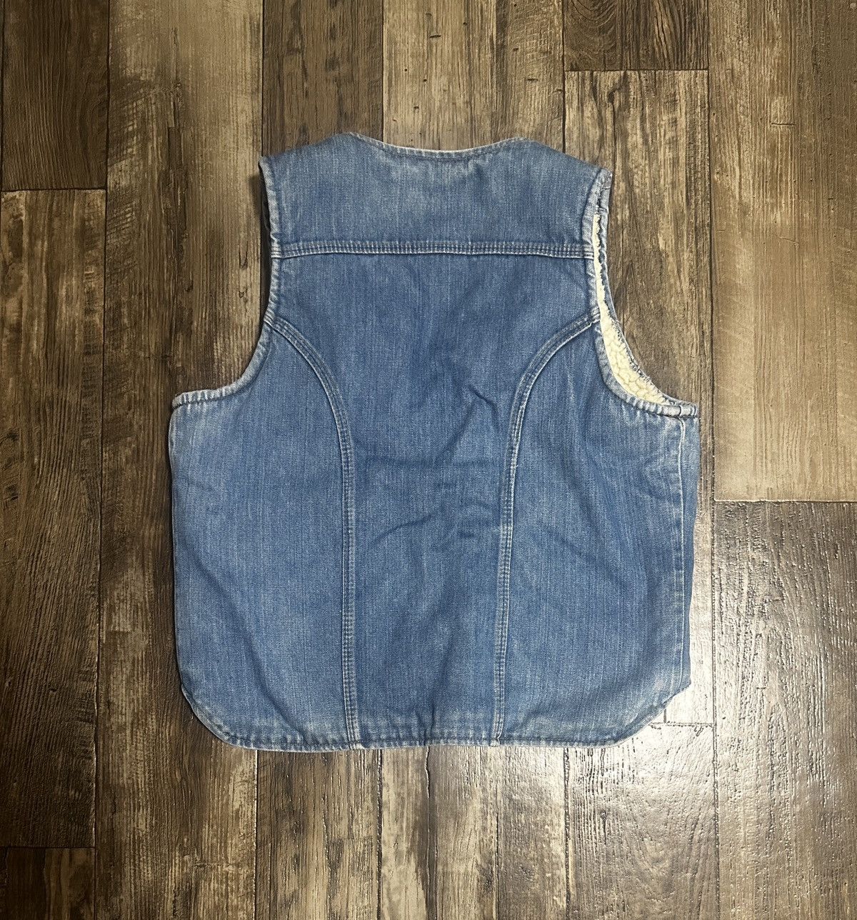 Vintage × Wrangler Vintage 70s Wrangler Sherpa Lined Denim Vest Size US L / EU 52-54 / 3 - 6 Thumbnail