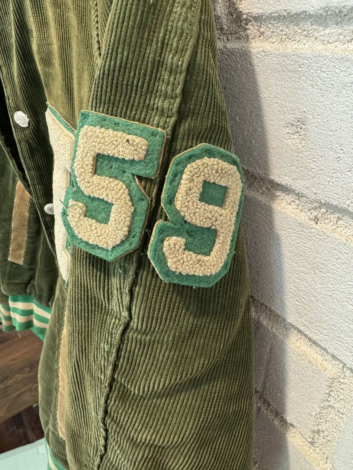 Vintage Vintage 1950s Green Corduroy Varsity Jacket Empire Size US M / EU 48-50 / 2 - 7 Thumbnail