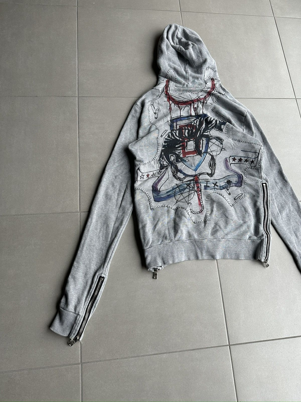Balmain Balmain Homme SS11 distressed graffiti hoodie Size US M / EU 48-50 / 2 - 8 Thumbnail