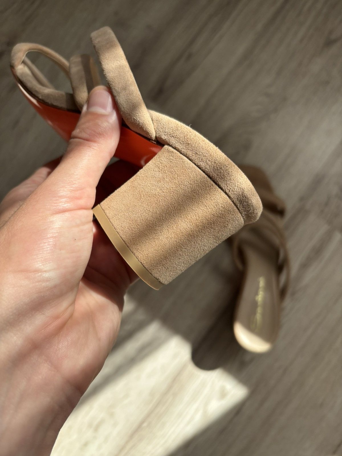 Santoni Santoni Women’s Nude Suede Strappy Sandals 38.5 IT Heel Size US 8 / IT 38 - 18 Thumbnail