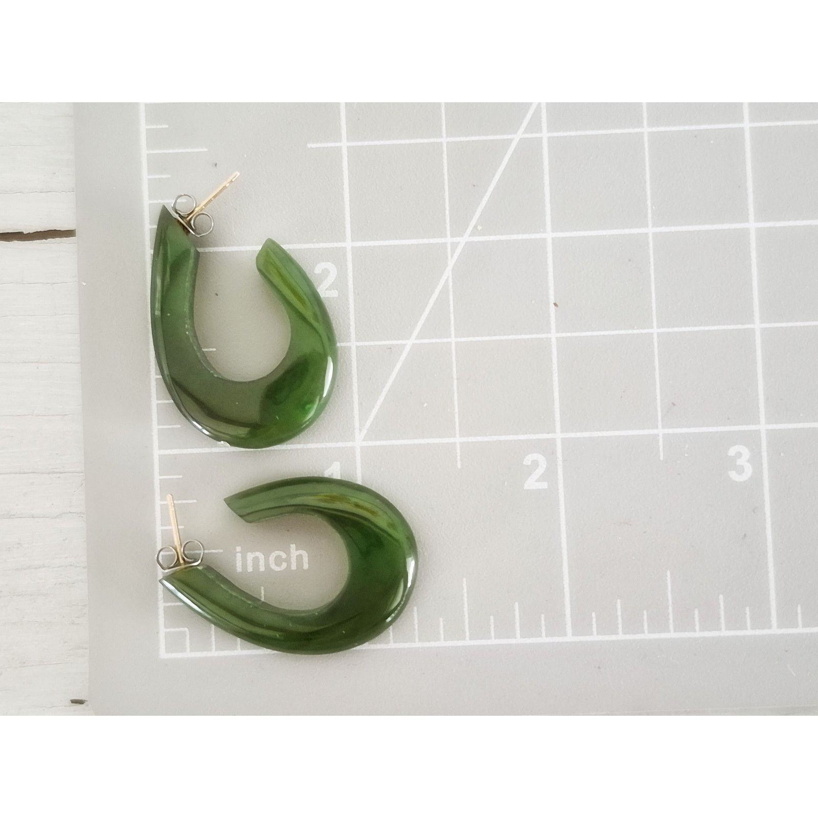 Other Vintage Jade J Hoop Earrings Size ONE SIZE - 7 Thumbnail