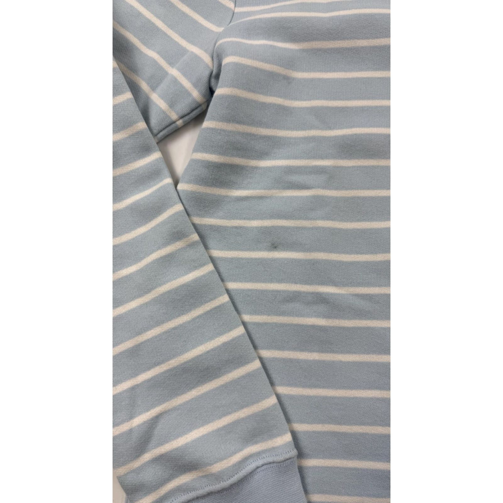 Vintage Très Bien Pullover Sweater Mens Small Blue White Striped Half Zip Mock Neck Size US S / EU 44-46 / 1 - 2 Thumbnail