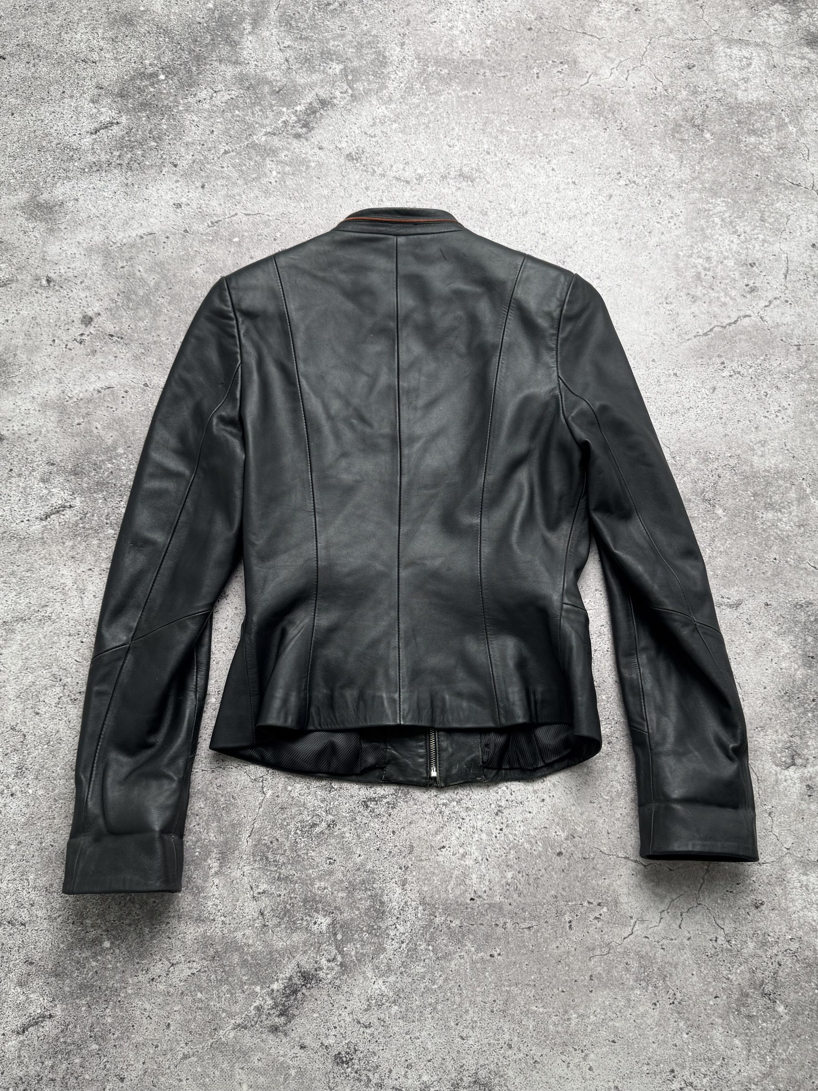 Vintage Cropped Leather Jacket C2(V490)