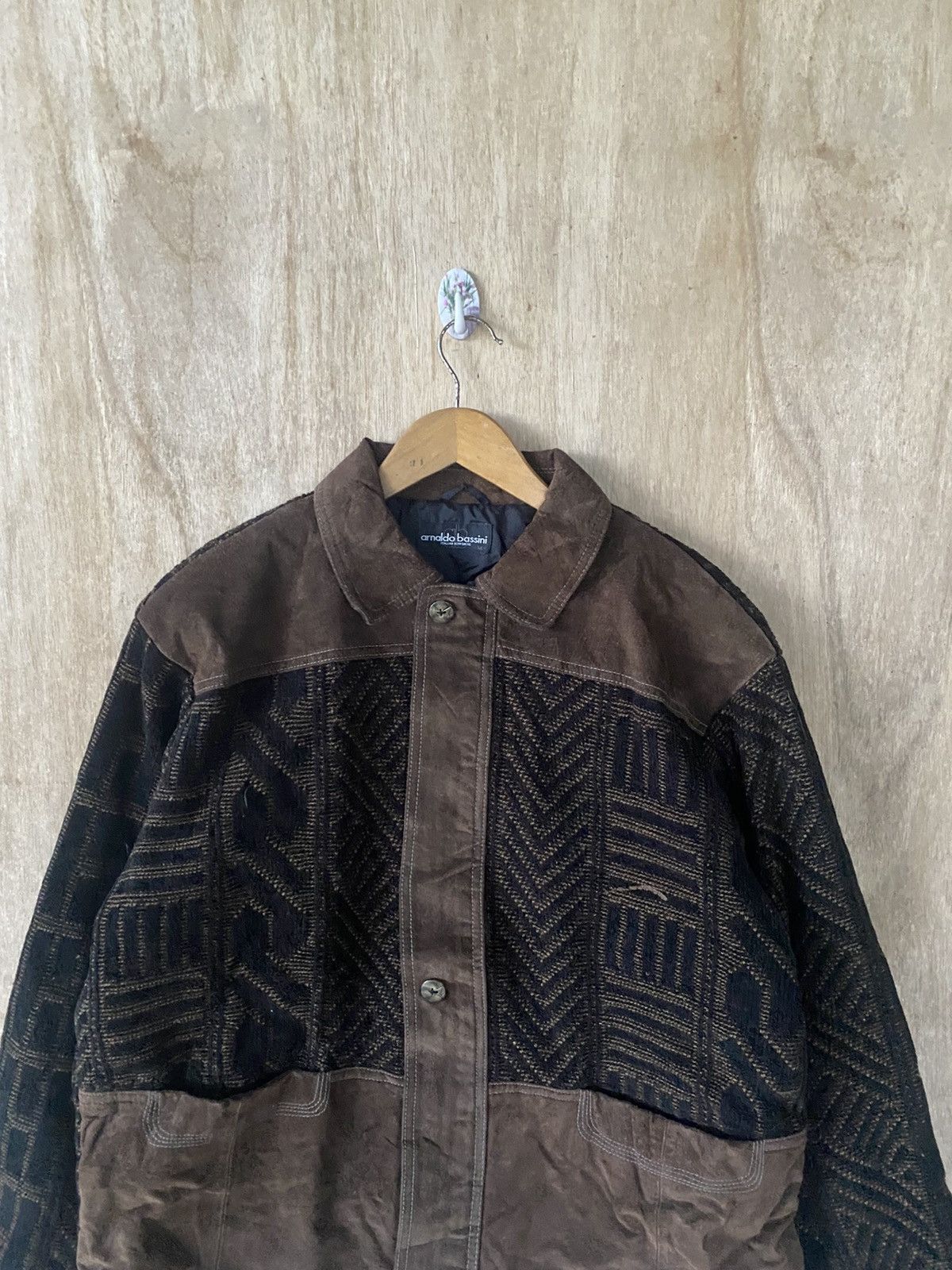 Vintage Vintage Arnaldo Bassini Wool and Leather Jacket Elegance Size US M / EU 48-50 / 2 - 4 Thumbnail