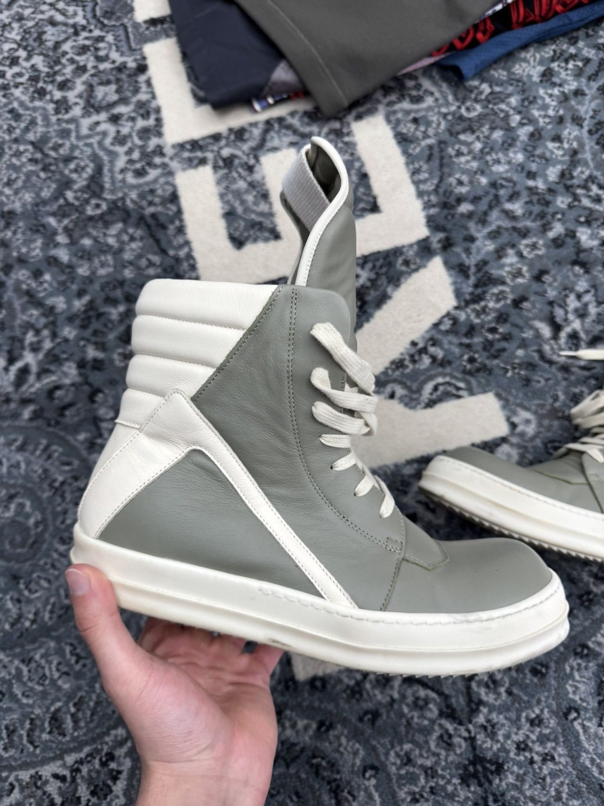 Rick Owens Rick owens geobasket olive green Size US 10 / EU 43 - 2 Thumbnail