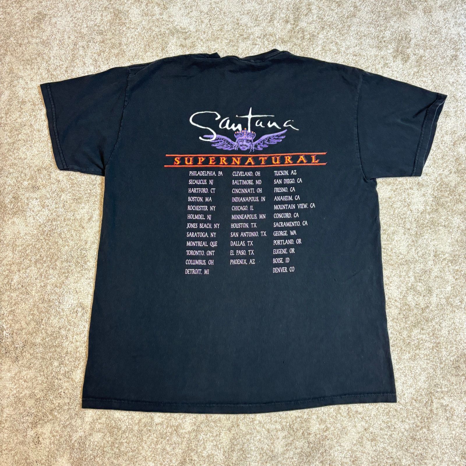 Band Tees × Vintage Vintage 90s Carlos Santana Supernatural Tour Shirt Men's XL Size US XL / EU 56 / 4 - 4 Thumbnail