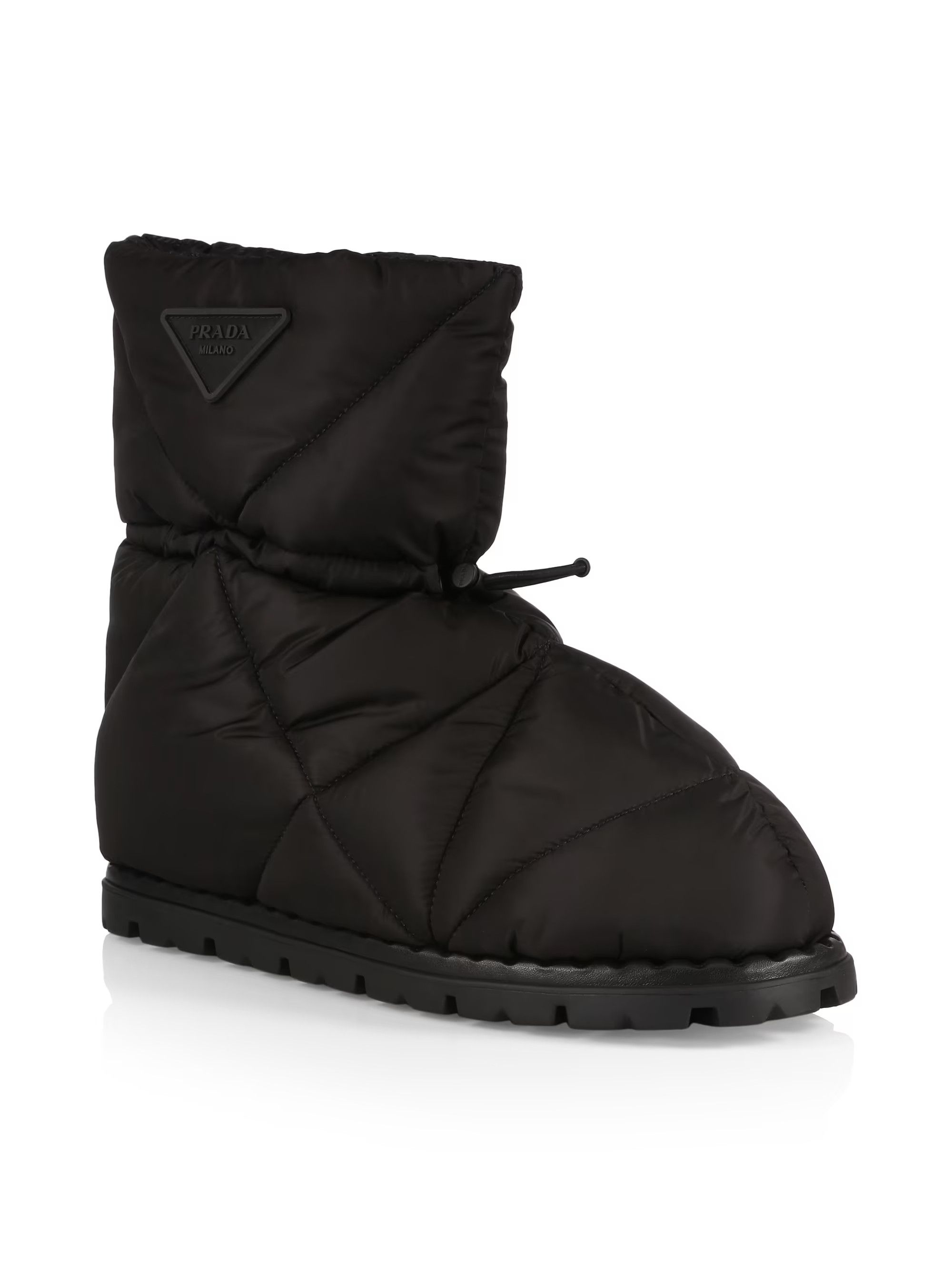 Prada os11x0226 Blow 19 Quilted Nylon Drawstring Boots In Black Size US 12.5 / EU 45-46 - 2 Thumbnail