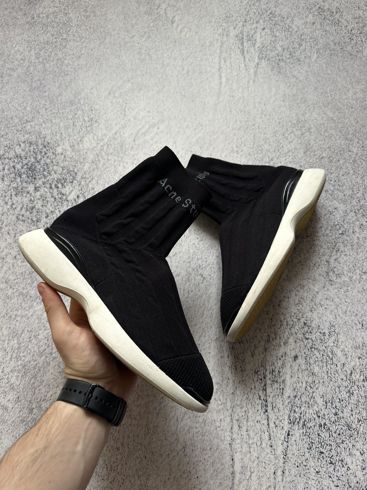Acne Studios Acne Studios Tristan AS Black/White Sock Sneakers Size 38 Size US 8 / IT 38 - 1 Thumbnail