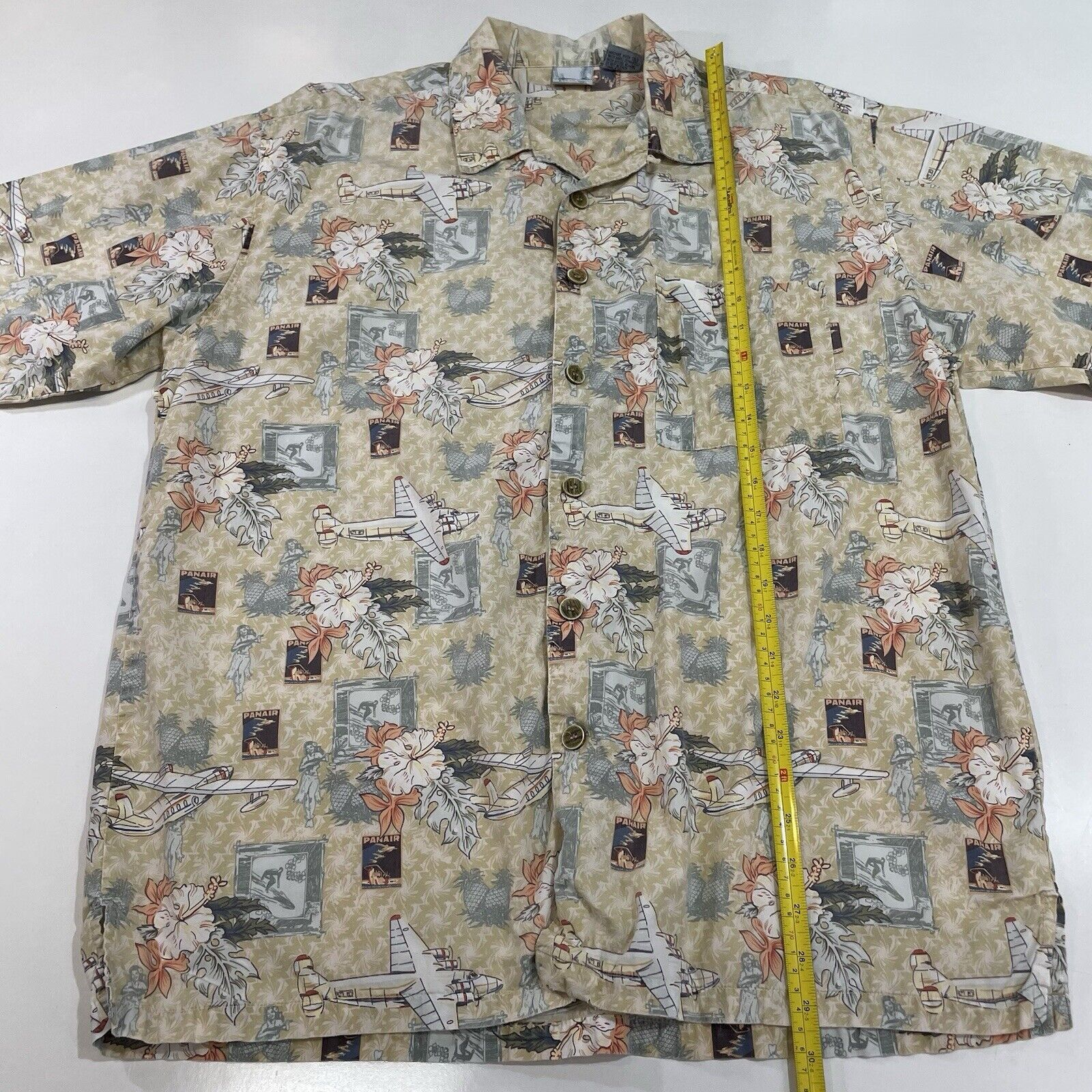 Ocean Pacific OP Ocean Pacific PanAir Airplane Hula Girl Hawaiian Shirt Size US L / EU 52-54 / 3 - 3 Thumbnail