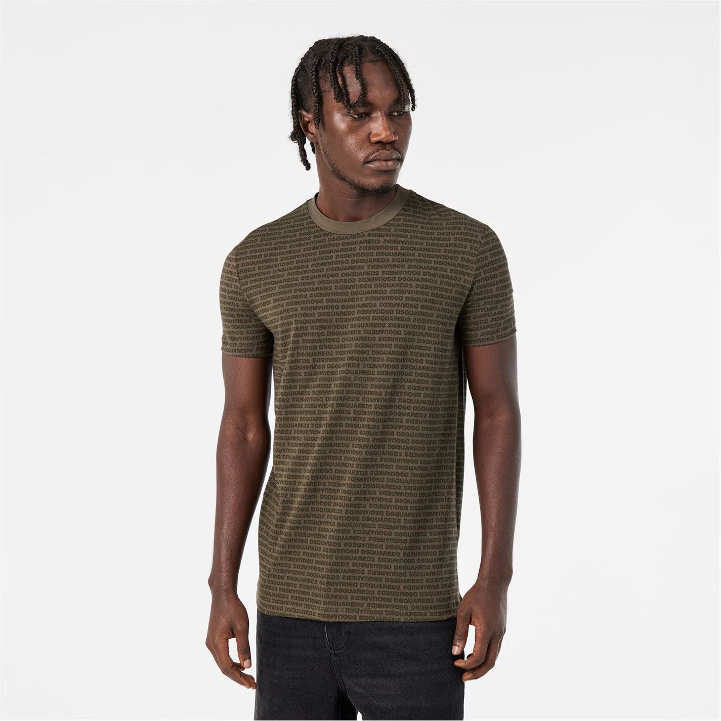 Dsquared2 o1g2r1mq0426 All Over Logo T-Shirt in Miltary Green Size US S / EU 44-46 / 1 - 2 Thumbnail