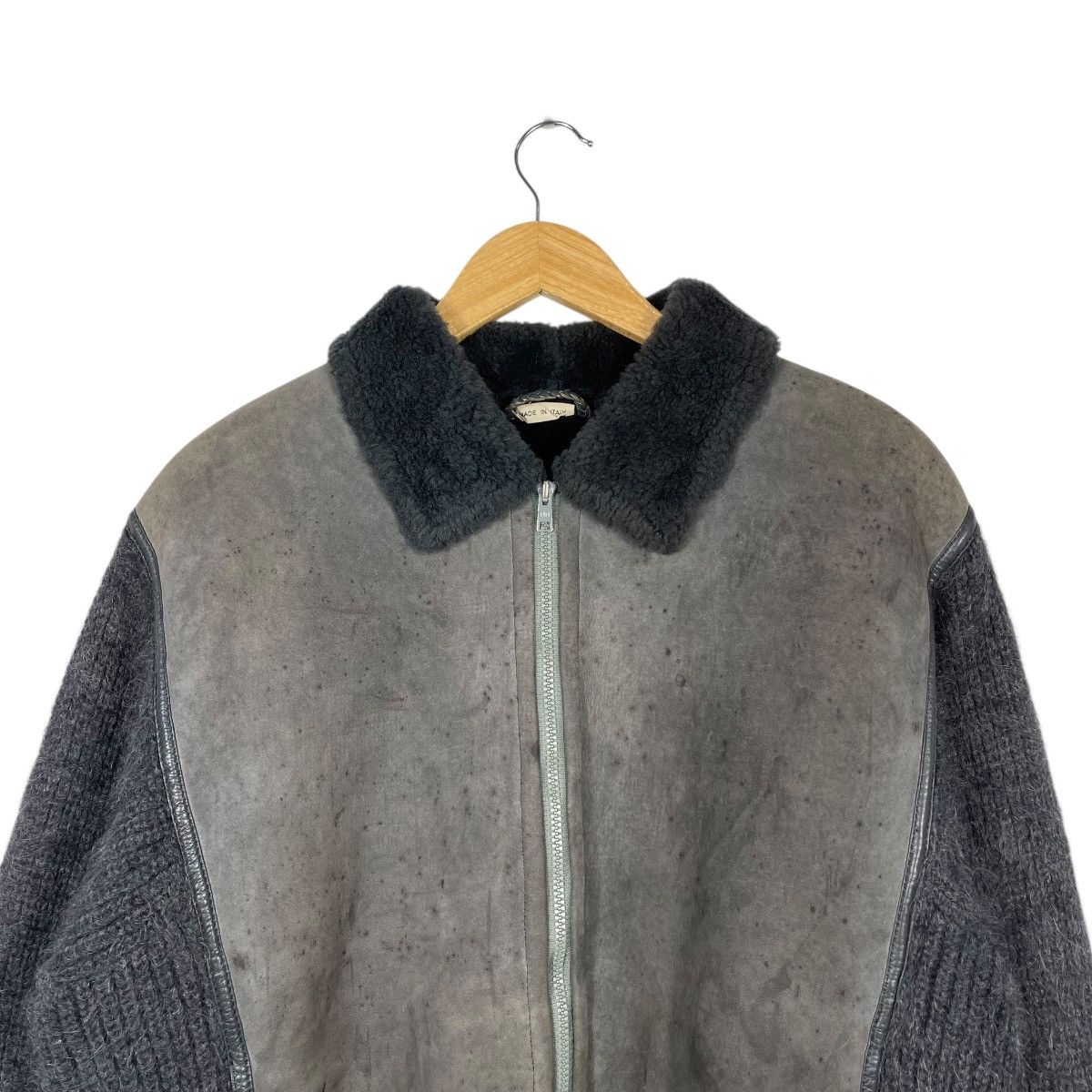 Vintage Vintage Schiatti & Co Torino Italy Shearling Leather Knit Size US L / EU 52-54 / 3 - 2 Thumbnail