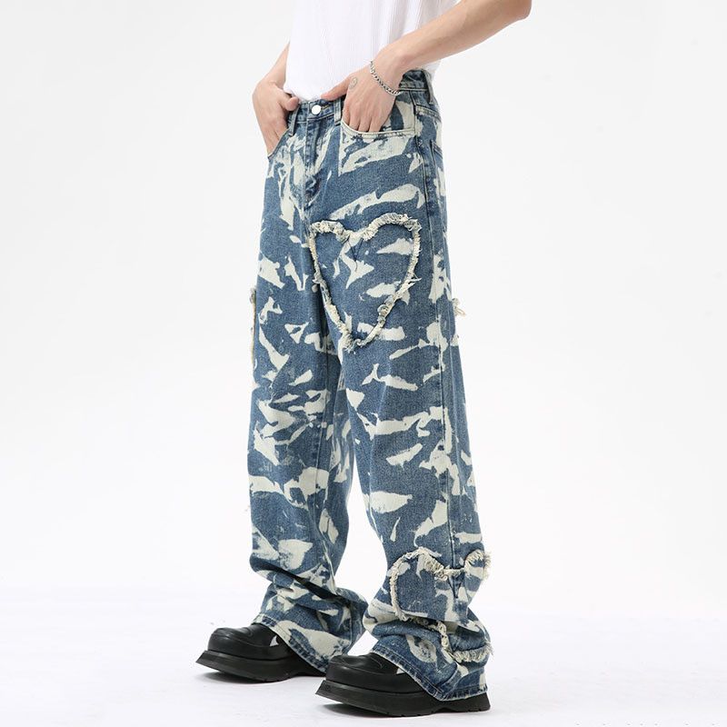 Japanese Brand × Jean × Vintage High Street Printing Patchwork Loose Jeans Size US 30 / EU 46 - 4 Thumbnail