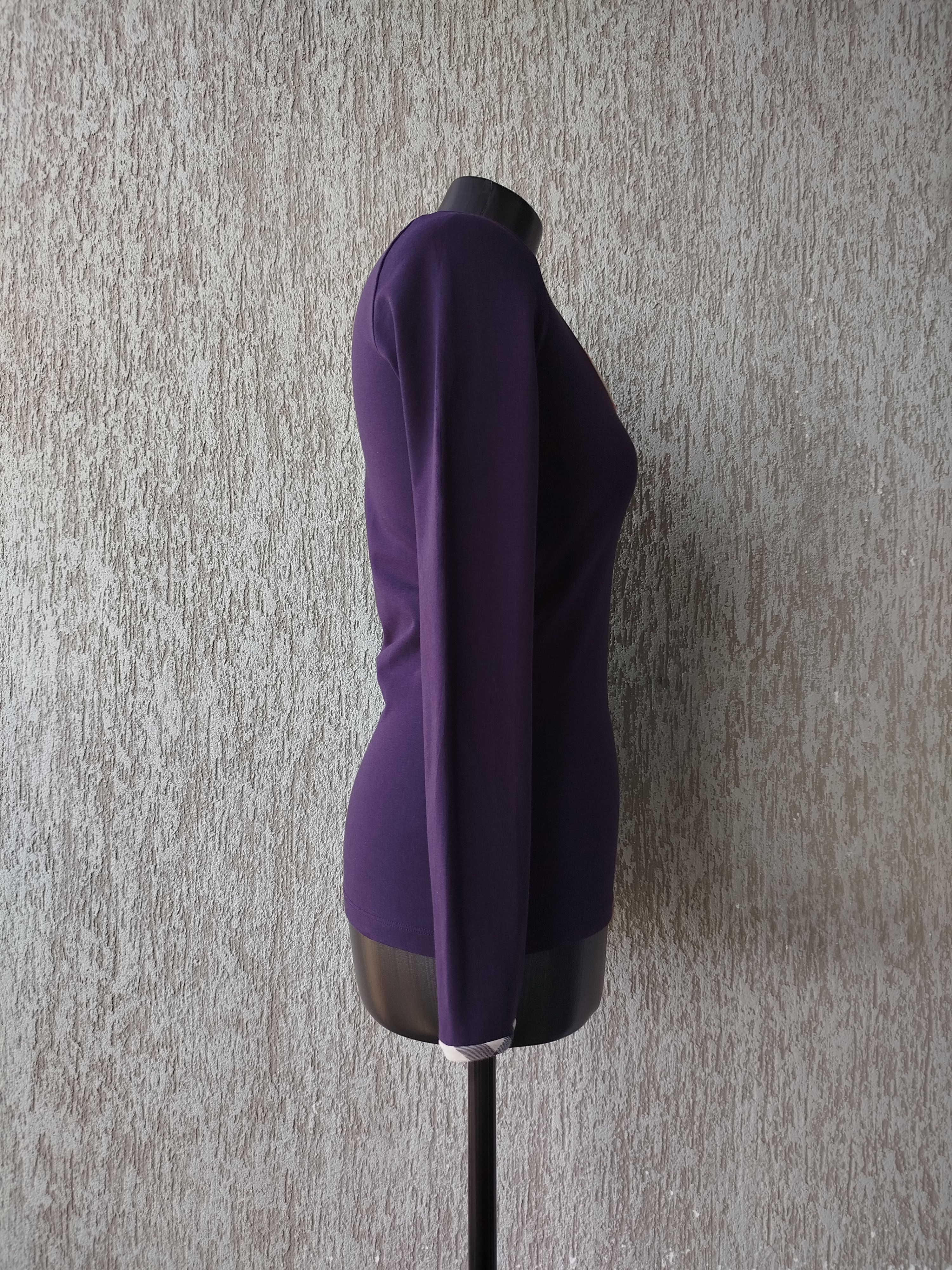 Burberry Top Long Sleeve Nova Check Trim Cotton Blend 2000s Size S Size M / US 6-8 / IT 42-44 - 4 Thumbnail