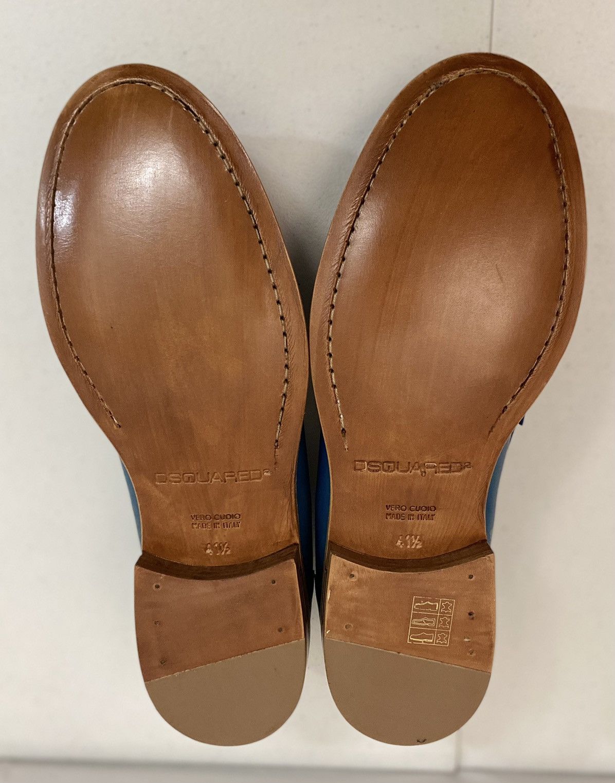 Dsquared2 Dsquared2 🇮🇹 Blue Leather Ivy League Penny Loafer 8.5 NEW Size US 8.5 / EU 41-42 - 9 Thumbnail