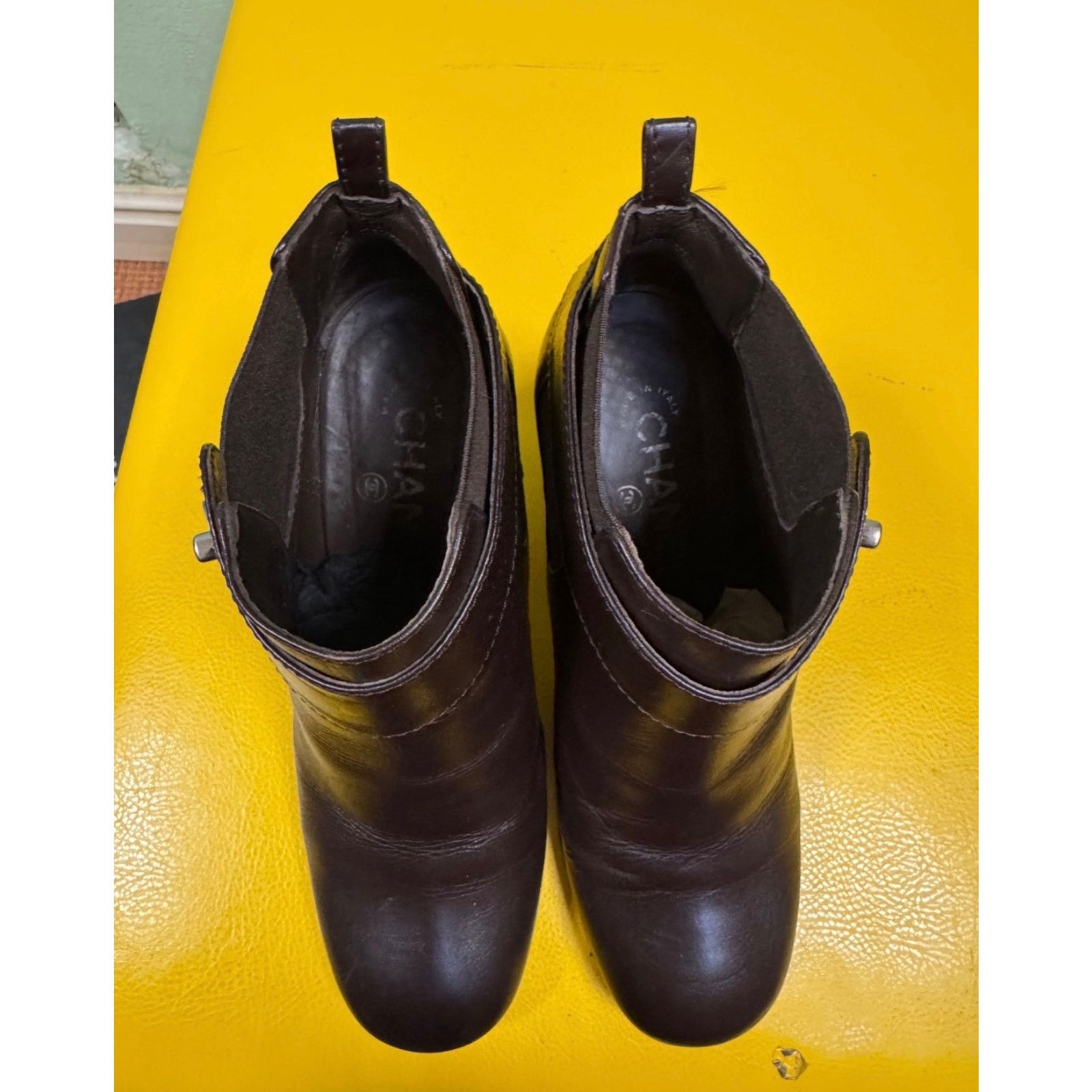 Chanel Chanel Brown Leather Ankle Boots, Silver Logo, Size 38 Size US 7 / IT 37 - 6 Thumbnail