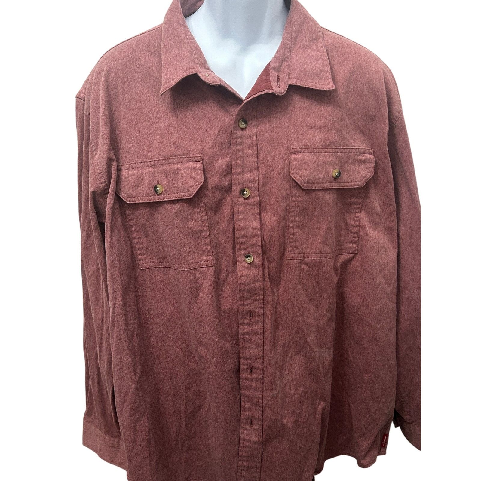 Wrangler Wrangler Mens 2XL Heavyweight Brick Red Work Shirt LS Size US XXL / EU 58 / 5 - 1 Thumbnail