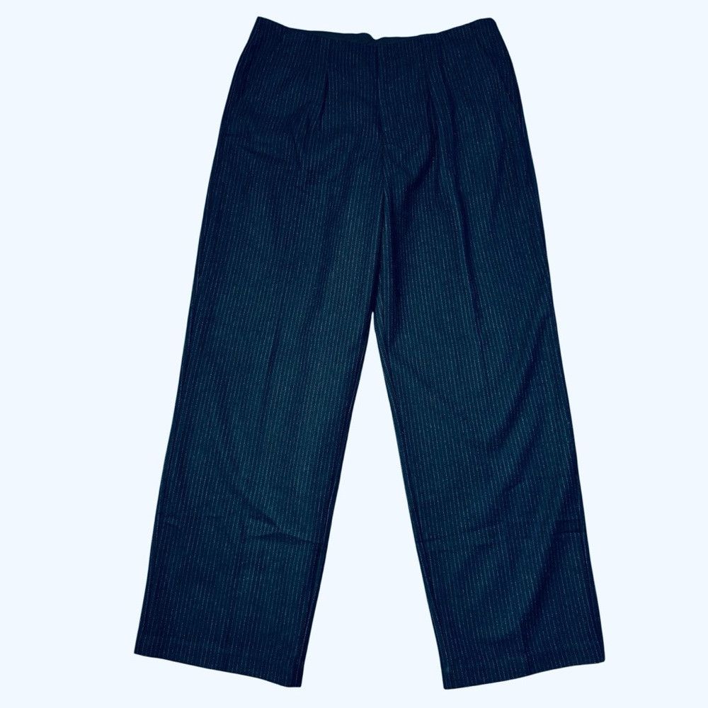 Free People NWT New $168 Free People Navy Striped Wool Blend Pants Size Size 34" / US 12 / IT 48 - 1 Thumbnail