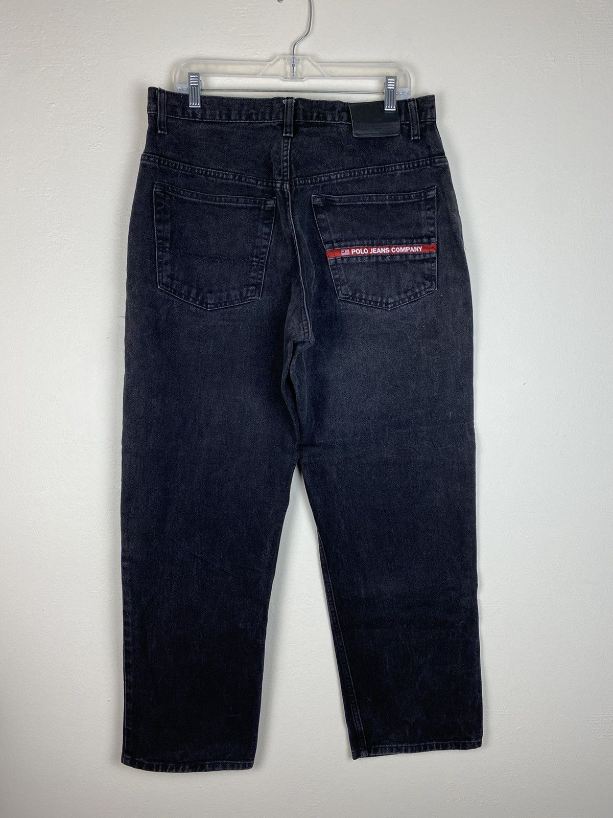 image of Vintage Polo Ralph Laurent Baggy Relaxed Black Denim Jeans, Men's (Size 34)