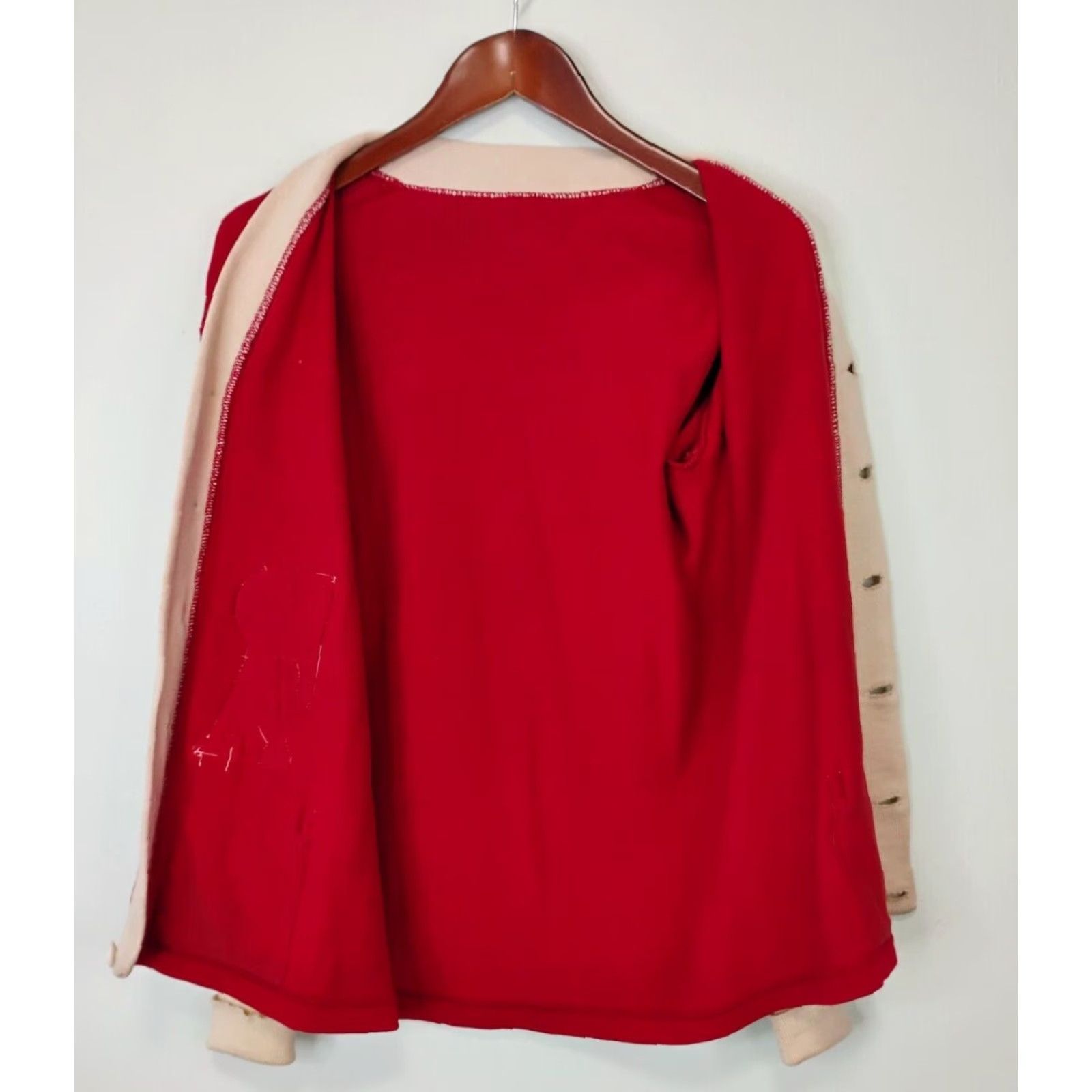 Vintage VINTAGE 40s 50s Varsity Letterman Cardigan Sweater PA Button Up Red Mens Small Size US S / EU 44-46 / 1 - 3 Thumbnail