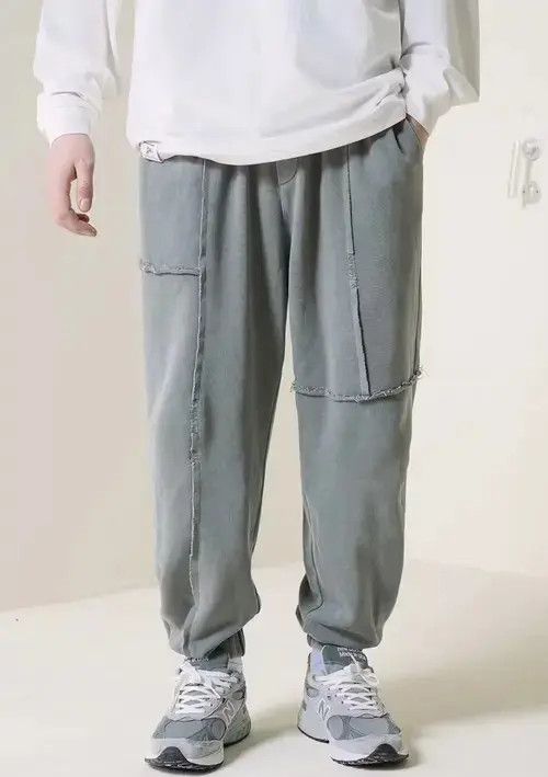 Jean 21SS Indigo Union Japan Stone Grey Patchwork Jogger Pants Size US 32 / EU 48 - 1 Thumbnail
