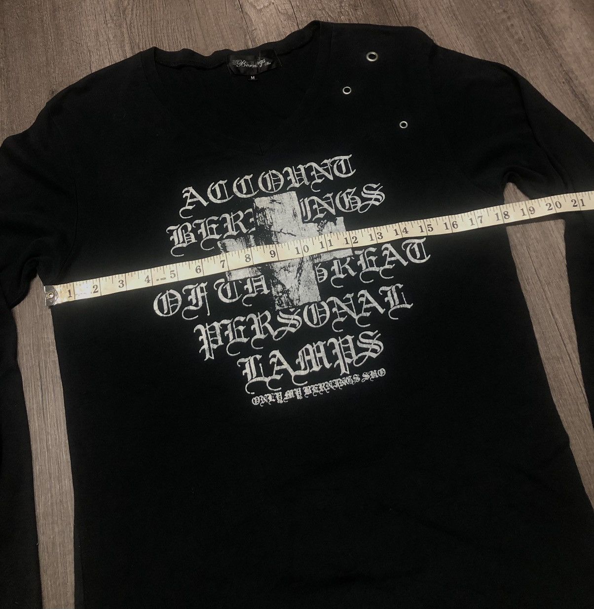 Japanese Brand Bernings Sho Black Label V Stitch Long Sleeve Tee Shirt Size US M / EU 48-50 / 2 - 2 Thumbnail