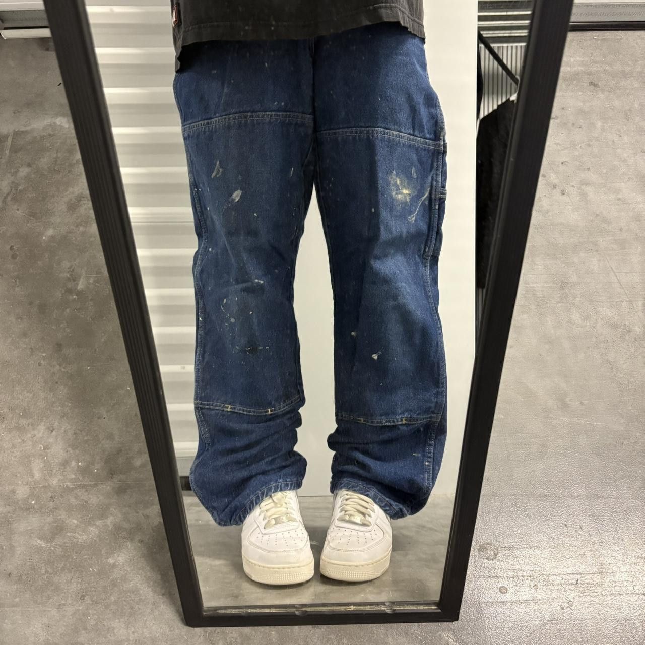 Vintage Crazy Vintage Y2K/2000s Baggy Double Knee Dickies Workwear Style Dark Wash Denim Jeans! Size US 33 - 1 Thumbnail