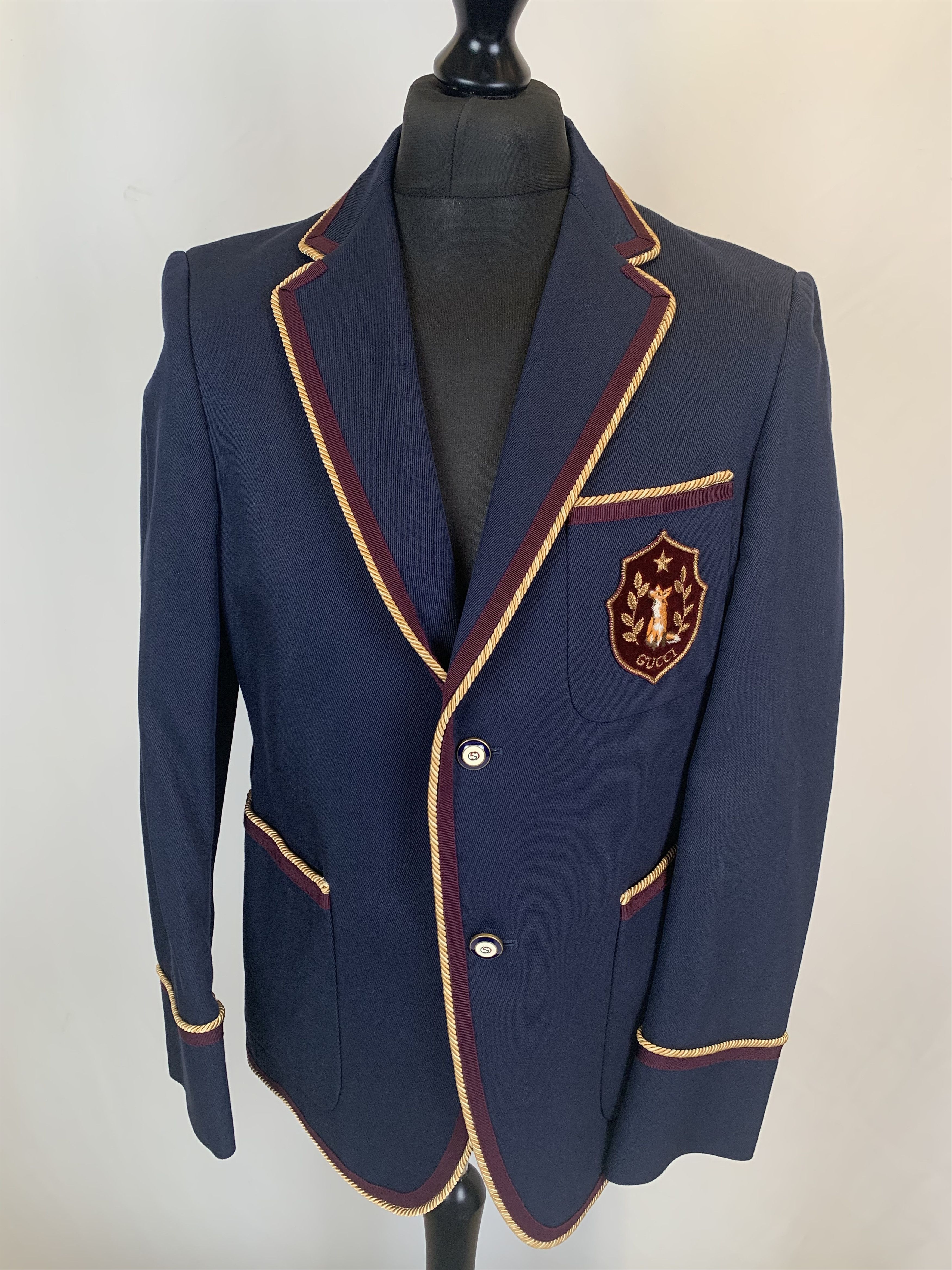 image of Gucci Old Money Classic Single Breasted Blazer in Navy, Men's (Size 50R)