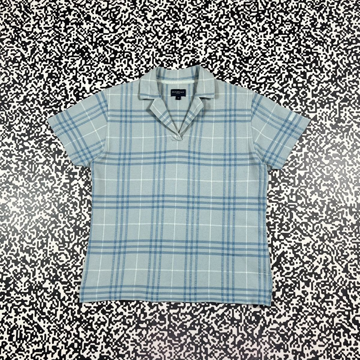 Burberry Vintage Y2K Burberry Golf Blue Nova Check Luxury T-shirt Size M / US 6-8 / IT 42-44 - 3 Thumbnail