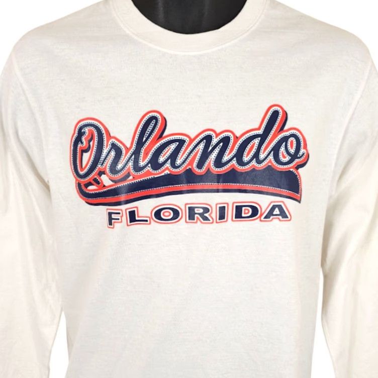 Gildan VINTAGE Orlando Florida T Shirt Mens Size Small White Disney Travel Destination Tee Size US S / EU 44-46 / 1 - 2 Thumbnail
