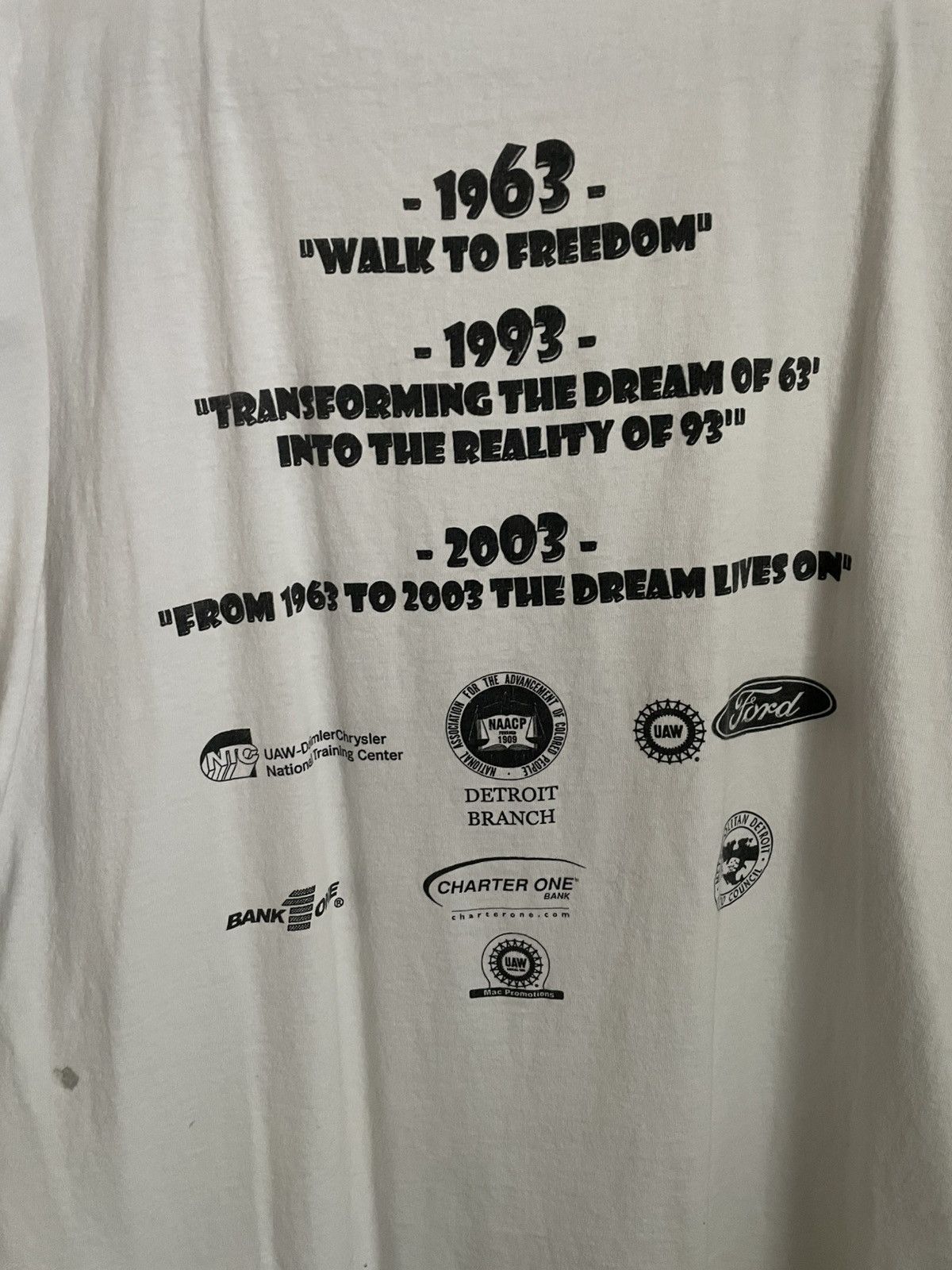 Vintage Vintage MLK Anniversary 1993 Detroit Shirt Size US XXL / EU 58 / 5 - 7 Thumbnail
