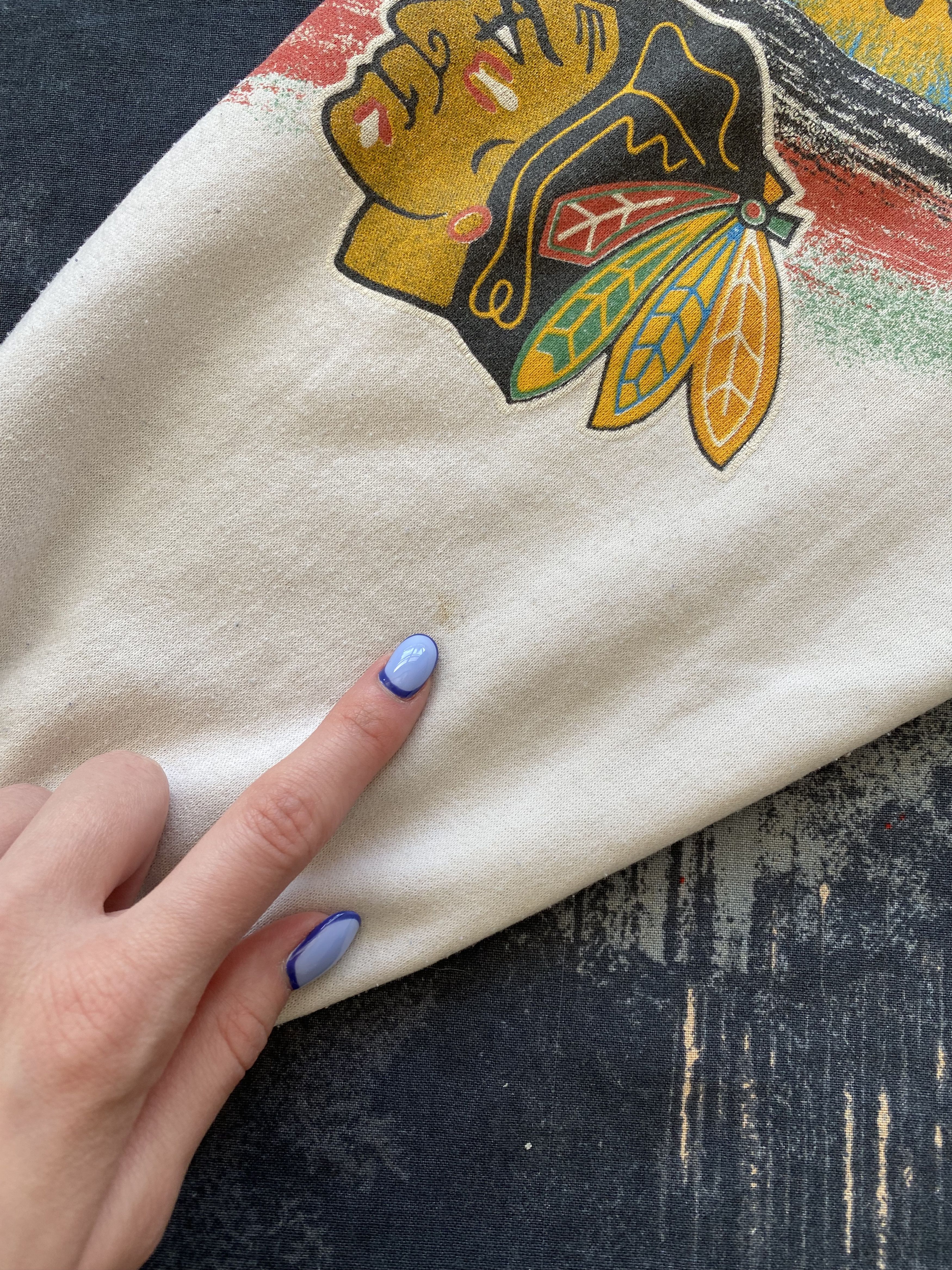 NHL × Vintage Chicago Blackhawks Vintage 1993 NHL Sweatshirt Size US XXL / EU 58 / 5 - 24 Thumbnail