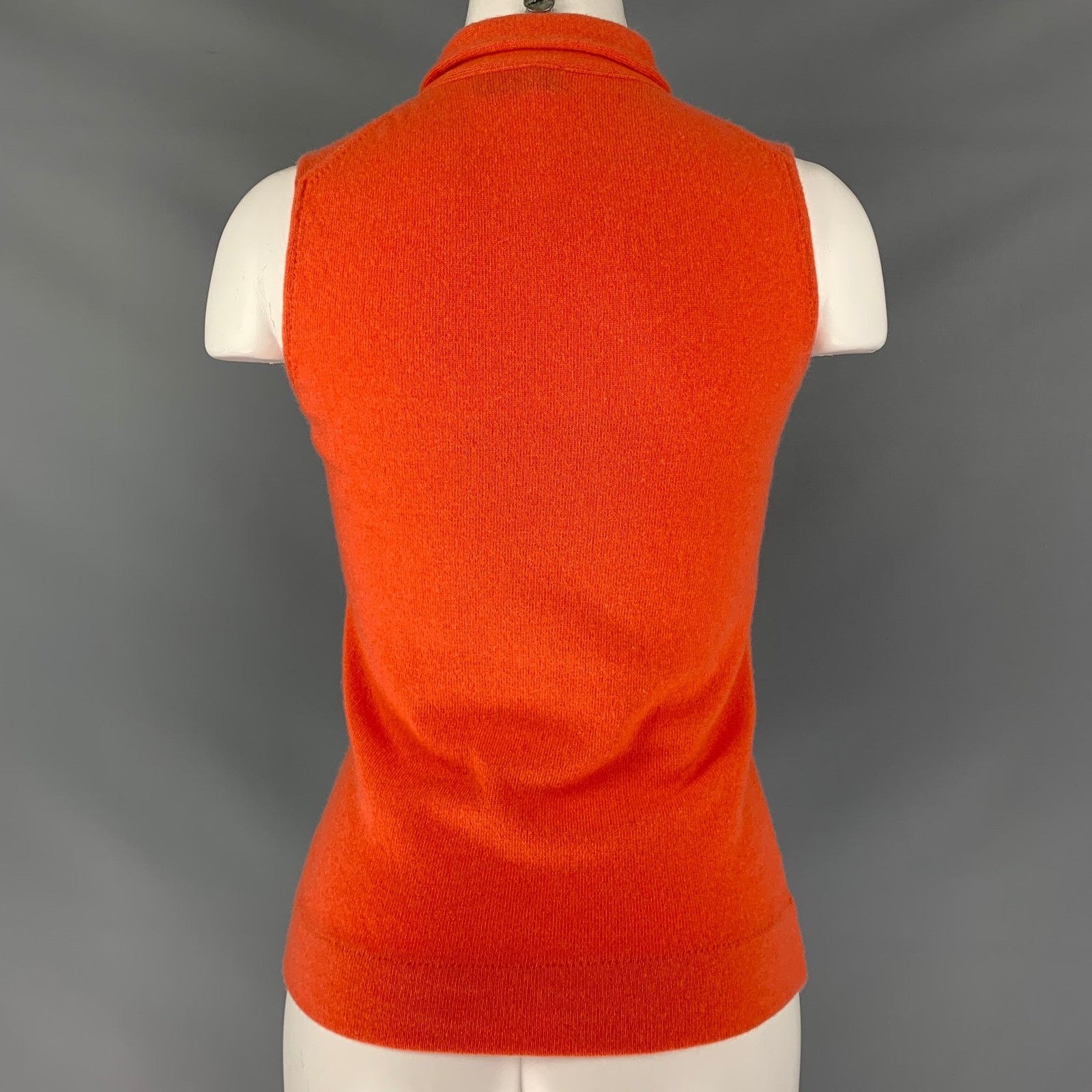 Other S Orange Cashmere Knitted Sleeveless Casual Top Size S / US 4 / IT 40 - 3 Thumbnail