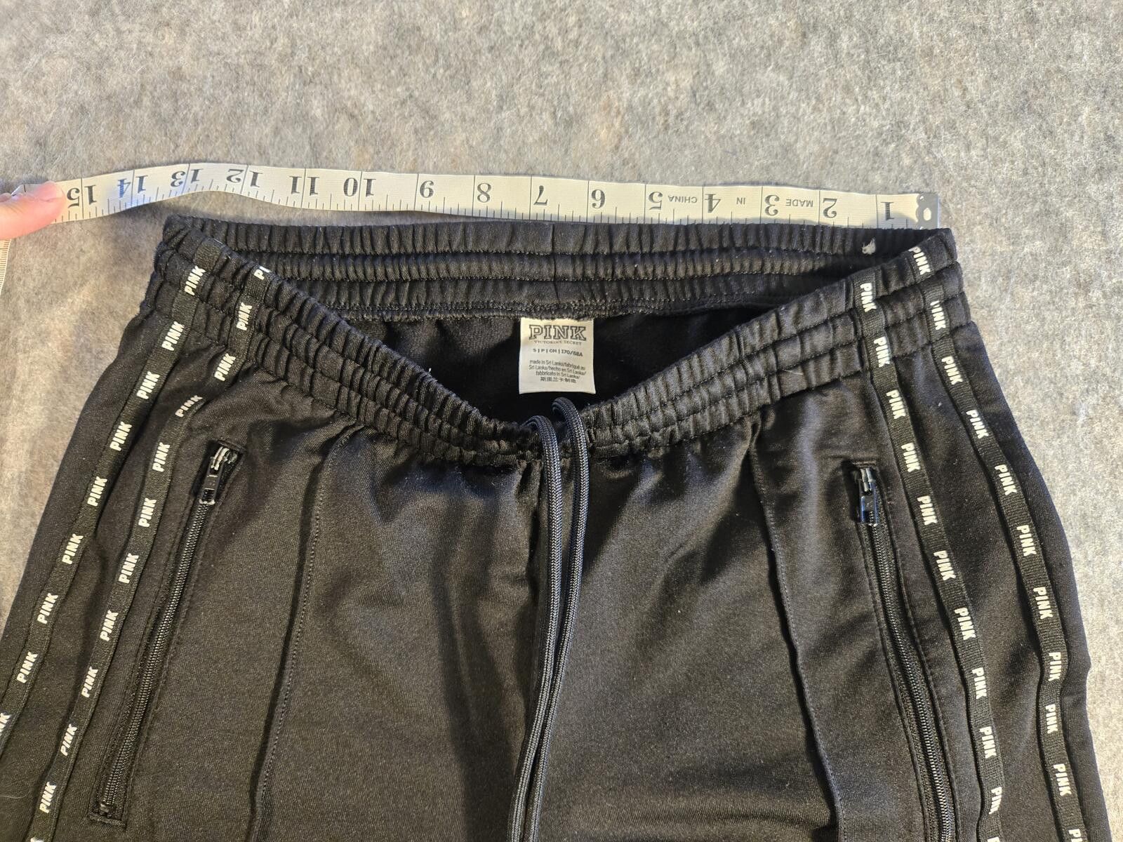 Pink PINK Victoria’s Secret Active Skinny Track Black Pants Sz S Size ONE SIZE - 5 Thumbnail
