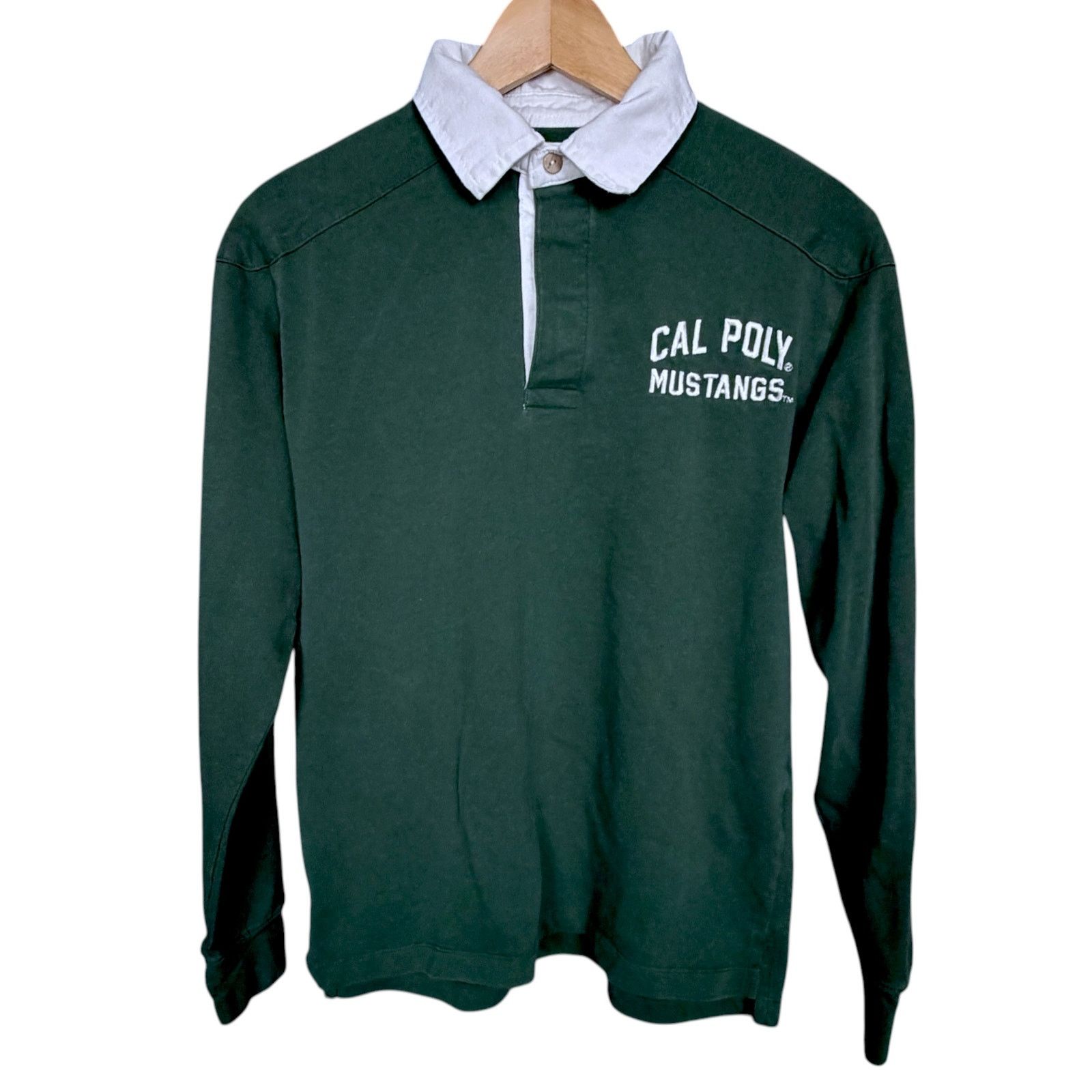 NCAA Cal Poly Mustangs Rugby Shirt Mens Small Green Long Sleeve Size US S / EU 44-46 / 1 - 7 Thumbnail