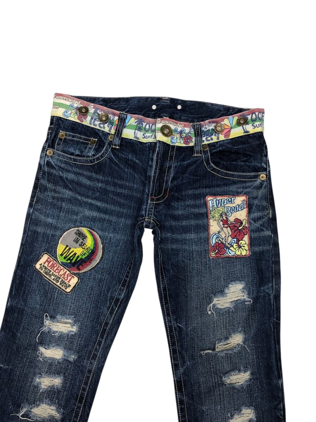 Hysteric Glamour HYPER BEACH DISTRESSED DENIM SKINNY JEANS Size US 31 - 4 Thumbnail