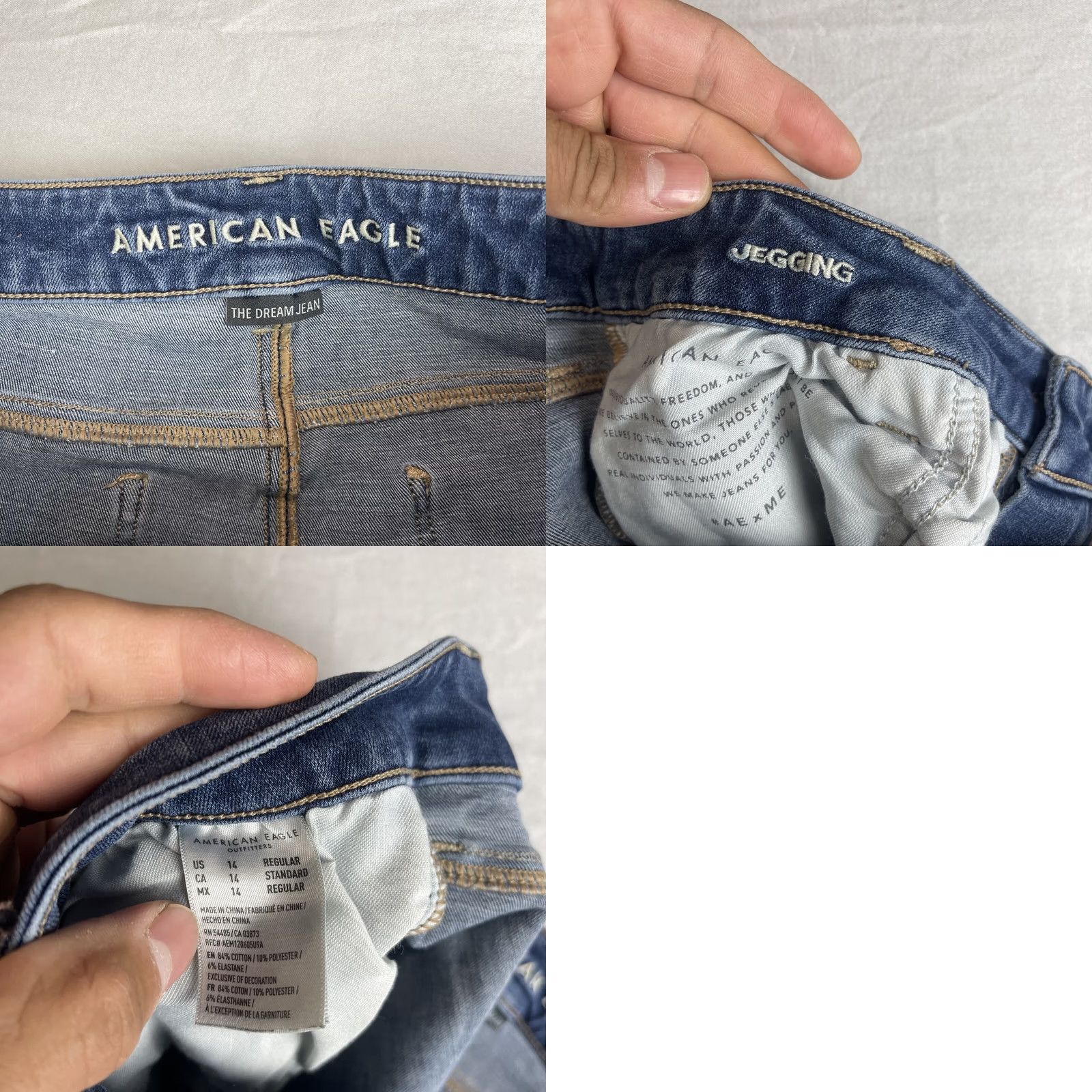American Eagle Outfitters VINTAGE American Eagle Jeans Womens 14 The Dream Jean Regular Blue Button Fly Zipper Jeans Size 36" / US 14 / IT 50 - 10 Thumbnail