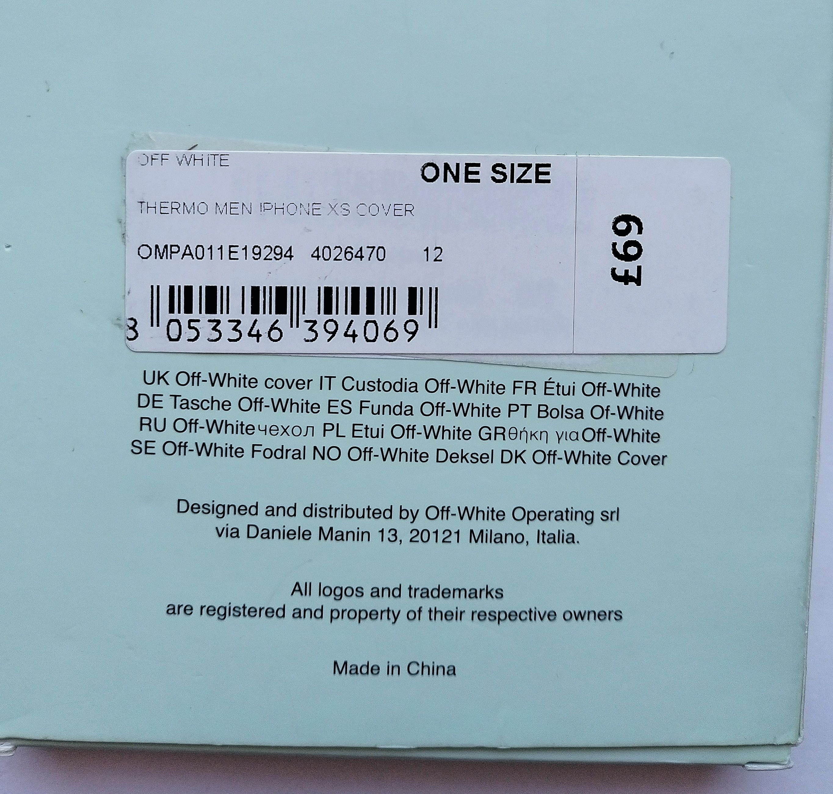 Off-White 'Thermo Man' iphone XS cover Size ONE SIZE - 8 Thumbnail