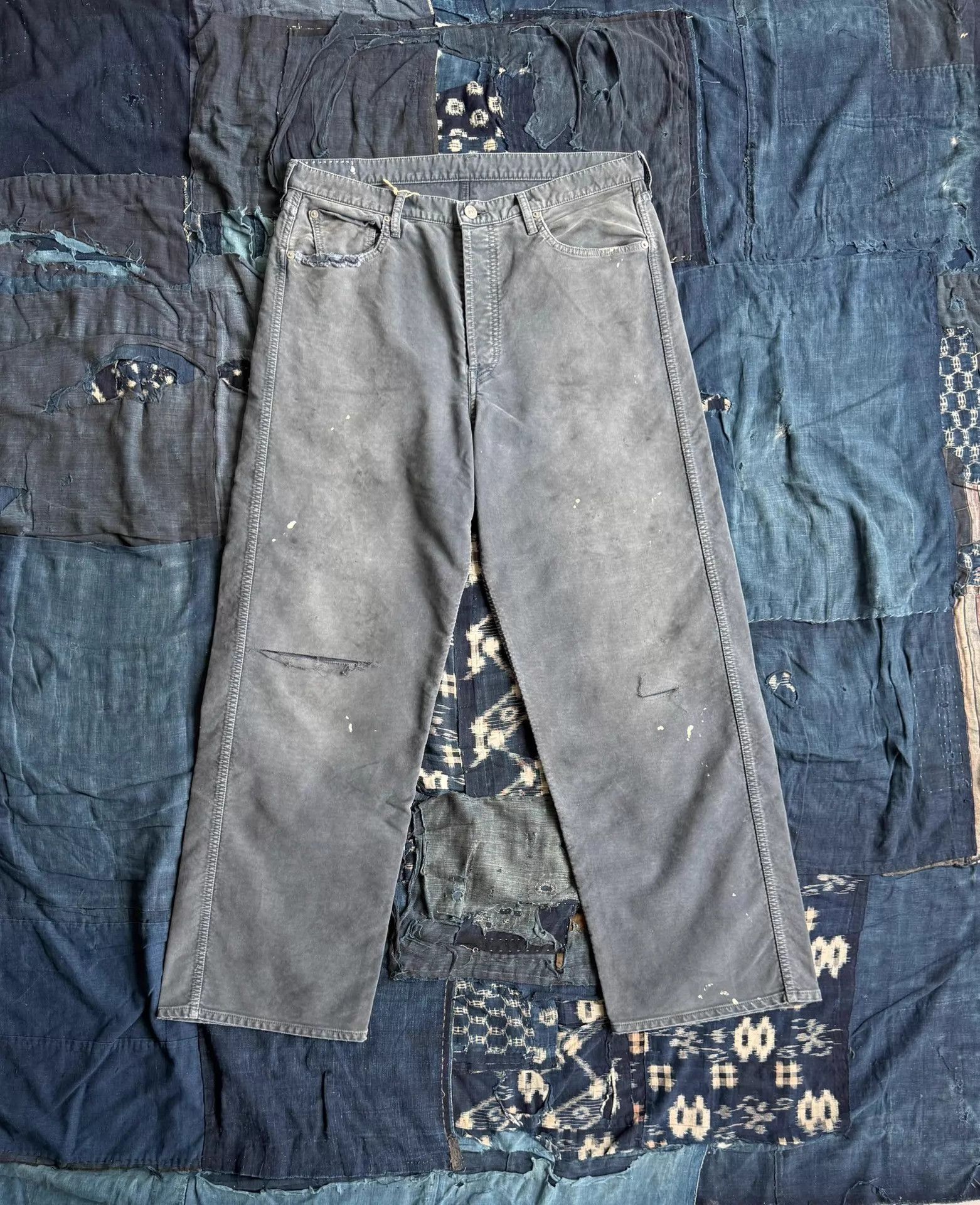 Visvim Blue Denim Pants with Distressed Details Size US 34 / EU 50 - 1 Thumbnail