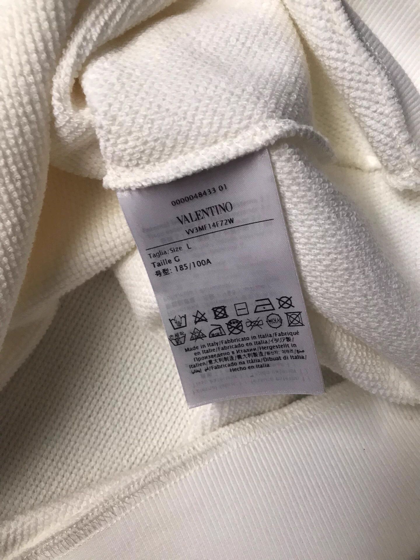 Valentino Valentino Color Letter Cream Hoodie Unisex L Size US L / EU 52-54 / 3 - 5 Thumbnail