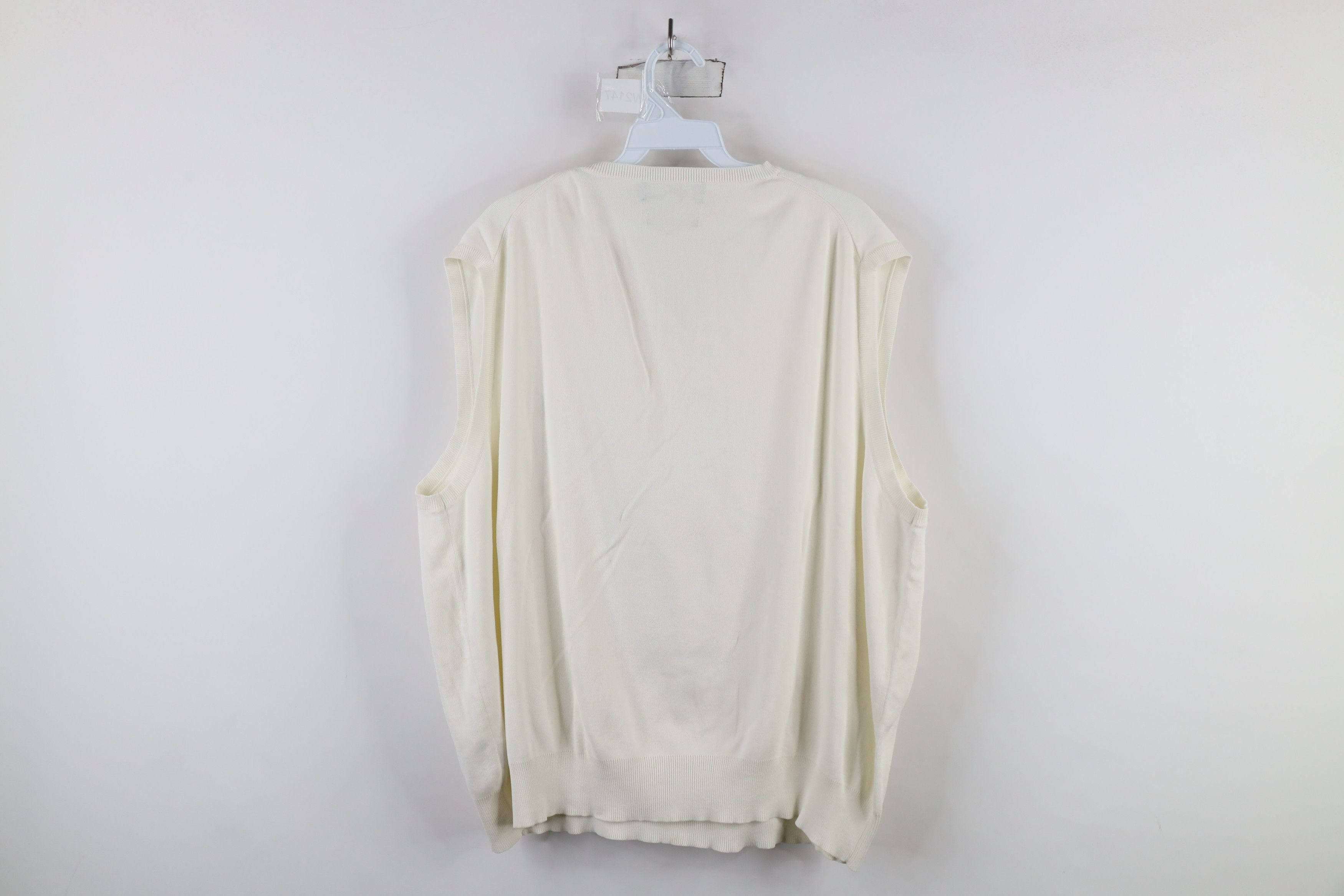 Ralph Lauren × Vintage Vintage 90s Ralph Lauren Cotton Knit V-Neck Sweater Vest Size US XXL / EU 58 / 5 - 9 Thumbnail