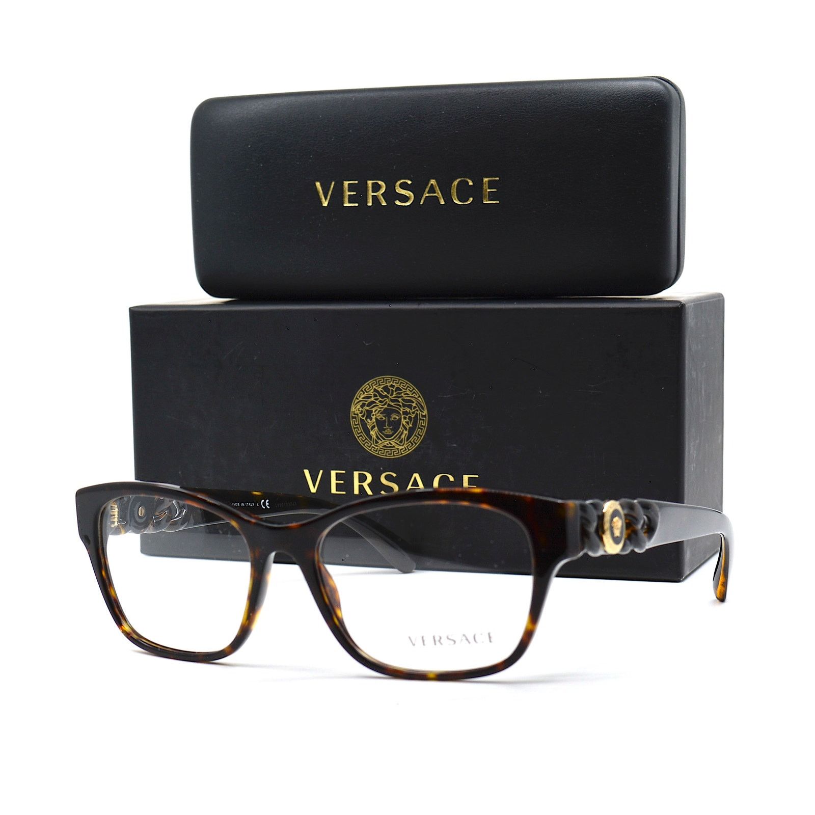 Versace NEW VERSACE VE3306 108 HAVANA AUTHENTIC EYEGLASSES FRAME Size ONE SIZE - 12 Thumbnail