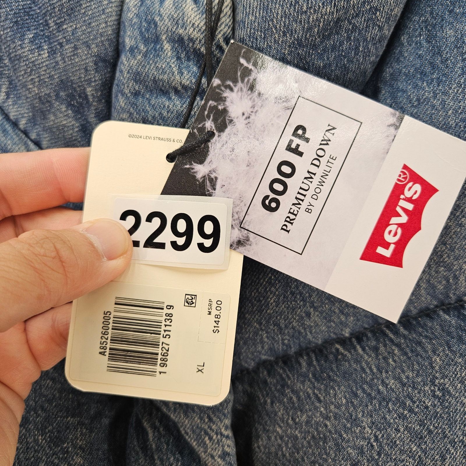 Levi's LEVI'S WOMEN'S XL WESTERN BUBBLE DOWN VEST 600 FILL POWER Size XL / US 12-14 / IT 48-50 - 5 Thumbnail