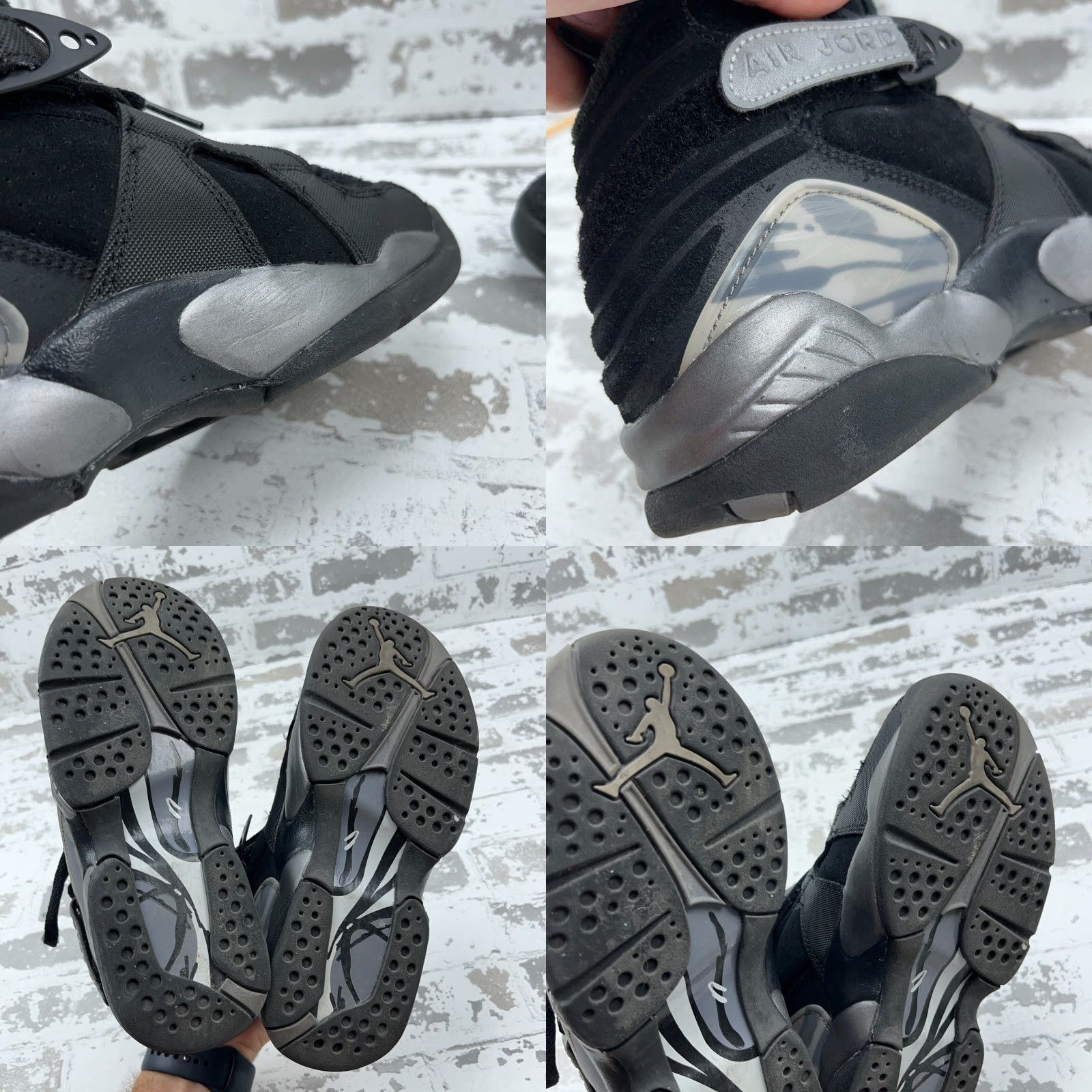 Jordan Brand Air Jordan 8 Retro Sneaker Men Size 5Y Black/Gunsmoke-Metallic Silver FN5190 001 Size ONE SIZE - 8 Thumbnail