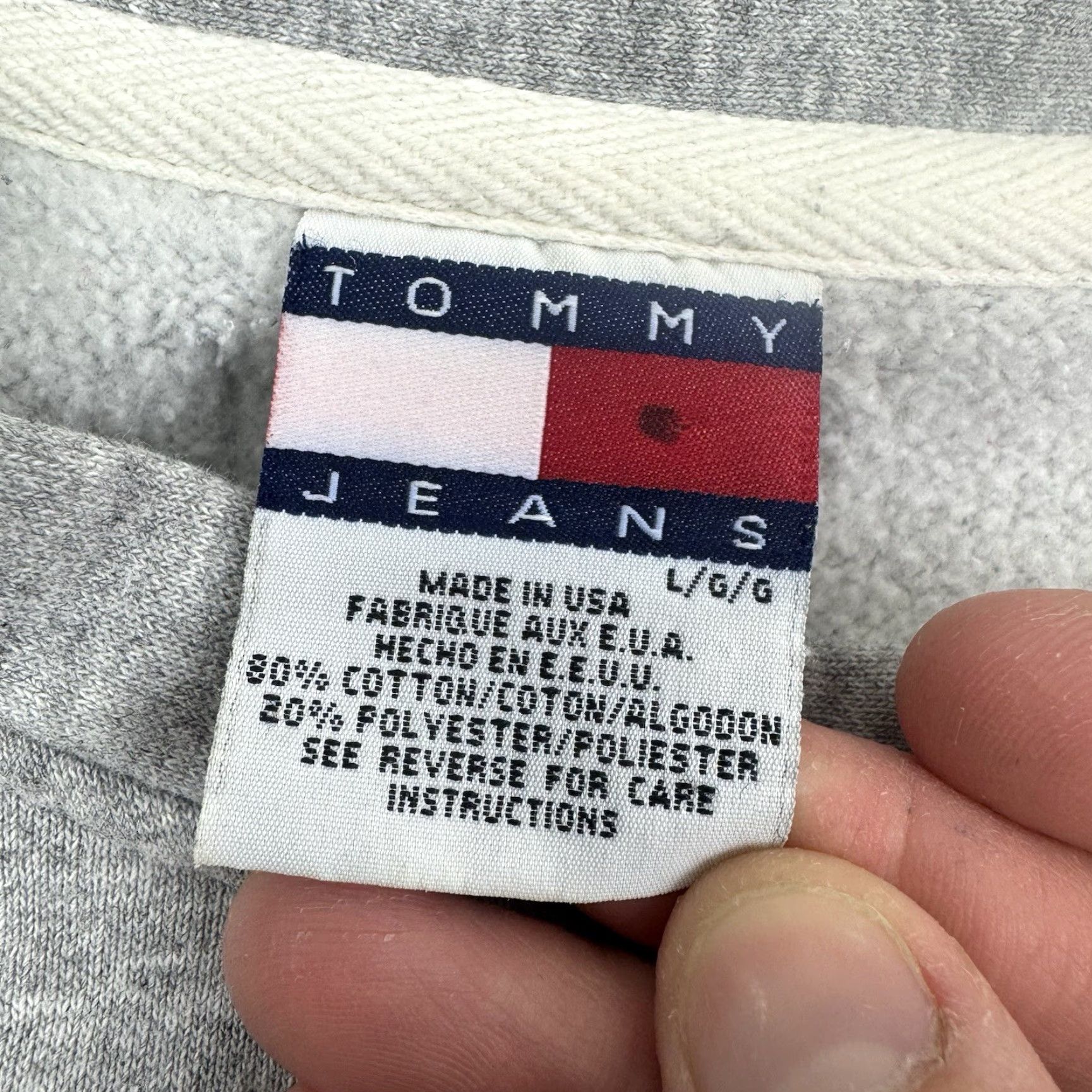 Tommy Hilfiger VINTAGE Tommy Jeans Sweatshirt Men L Gray Logo 90s USA Tommy Hilfiger Pull-over Crew Neck Size US L / EU 52-54 / 3 - 4 Thumbnail