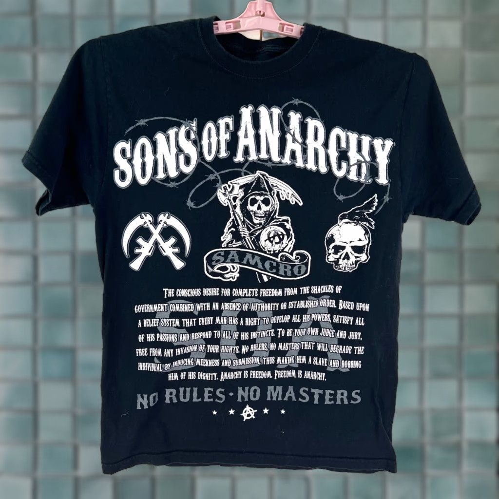 Vintage Sons of Anarchy No Rules No Master Shirt Mens M Black 2 Sided Graphic Tee Size US M / EU 48-50 / 2 - 1 Thumbnail