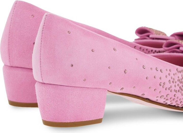 Salvatore Ferragamo o1s1rm1224 Vara Bow Embellished Pumps in Pink Size US 6.5 / IT 36.5 - 3 Thumbnail