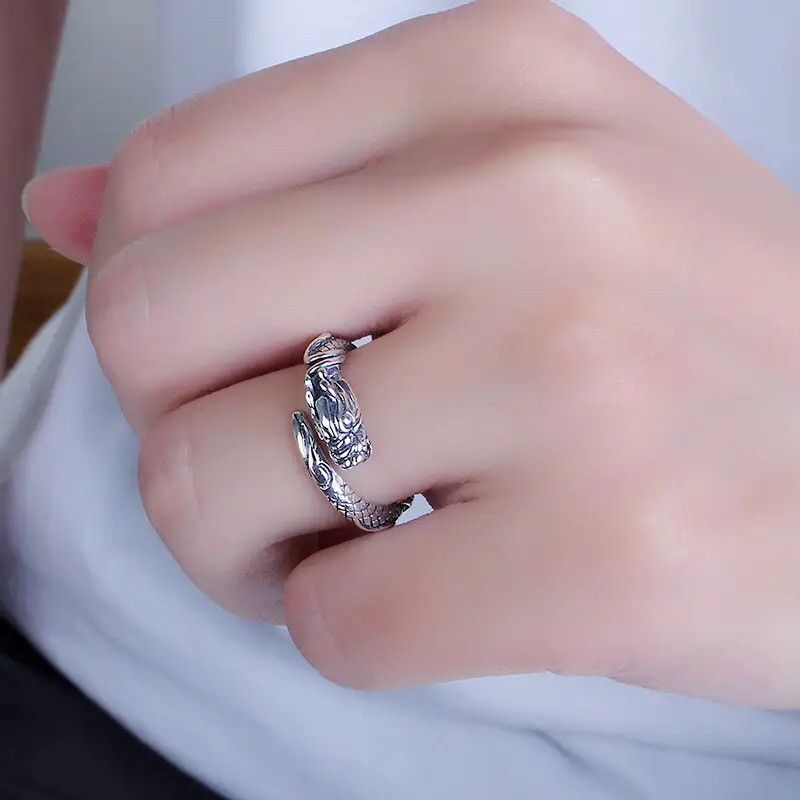 Jewelry Punk Dragon Adjustable Ring Size ONE SIZE - 2 Thumbnail